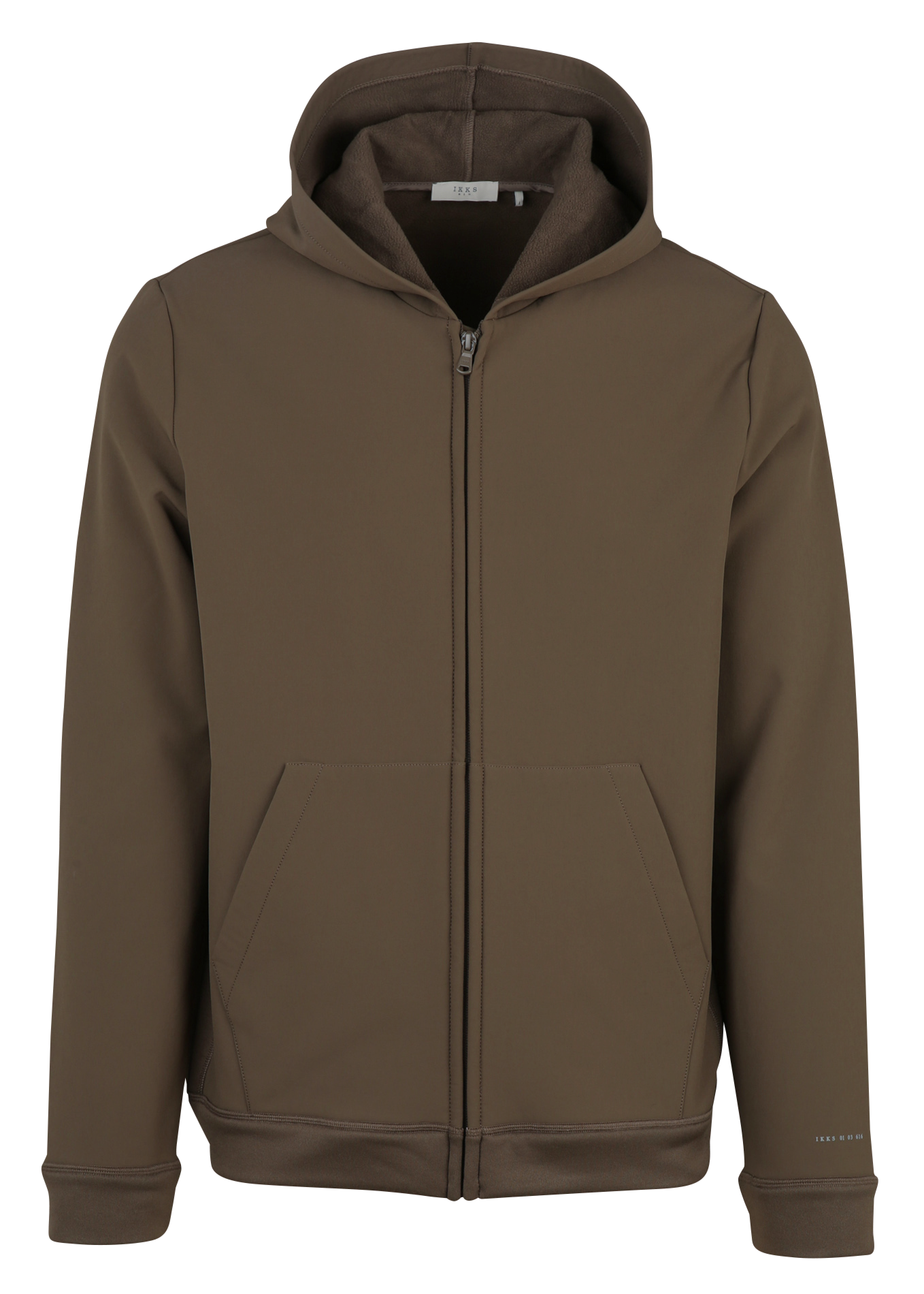 Straight hooded round neck cardigan IKKS Brown