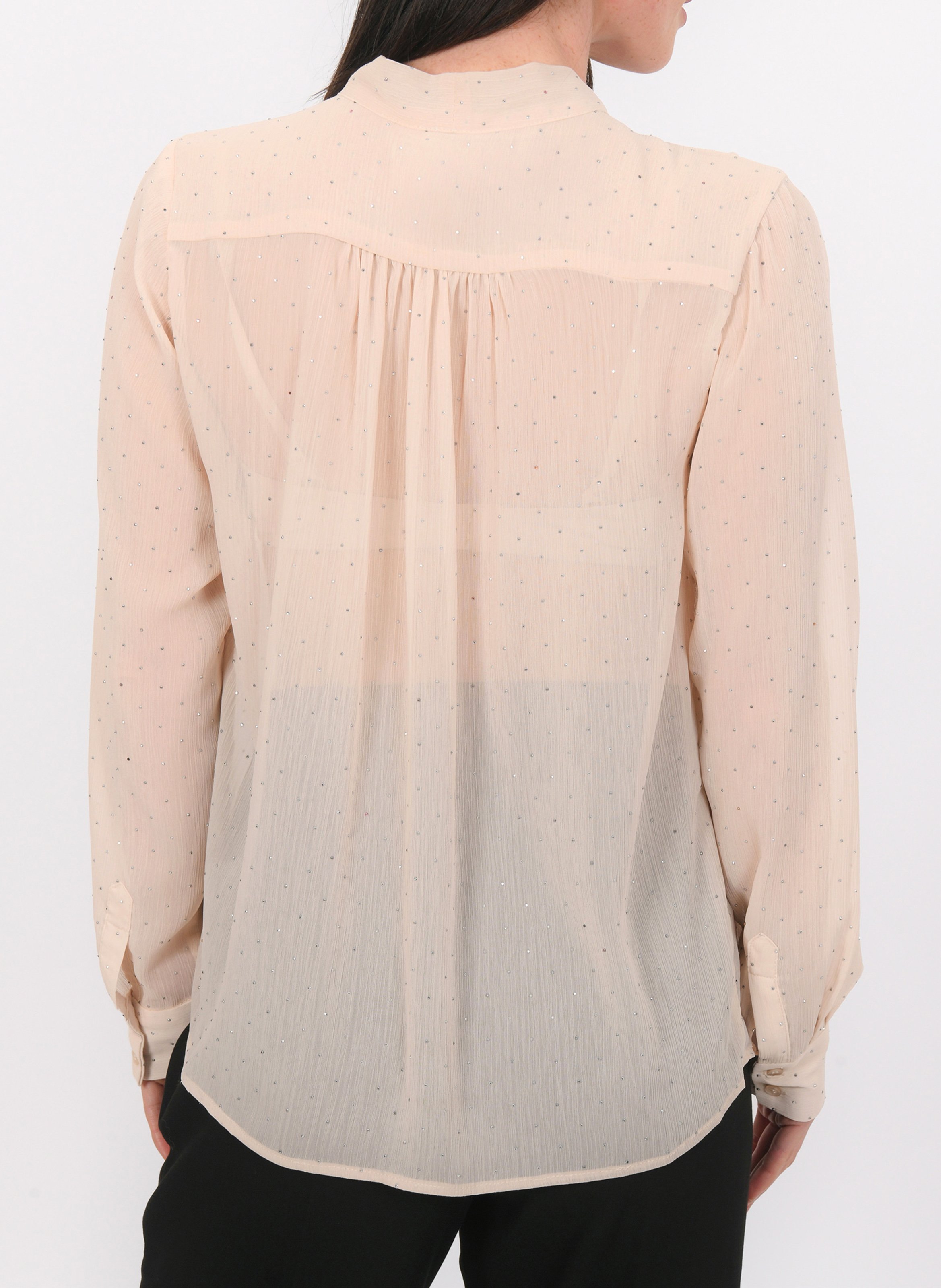 Recht hemd met strass KOOKAI Beige