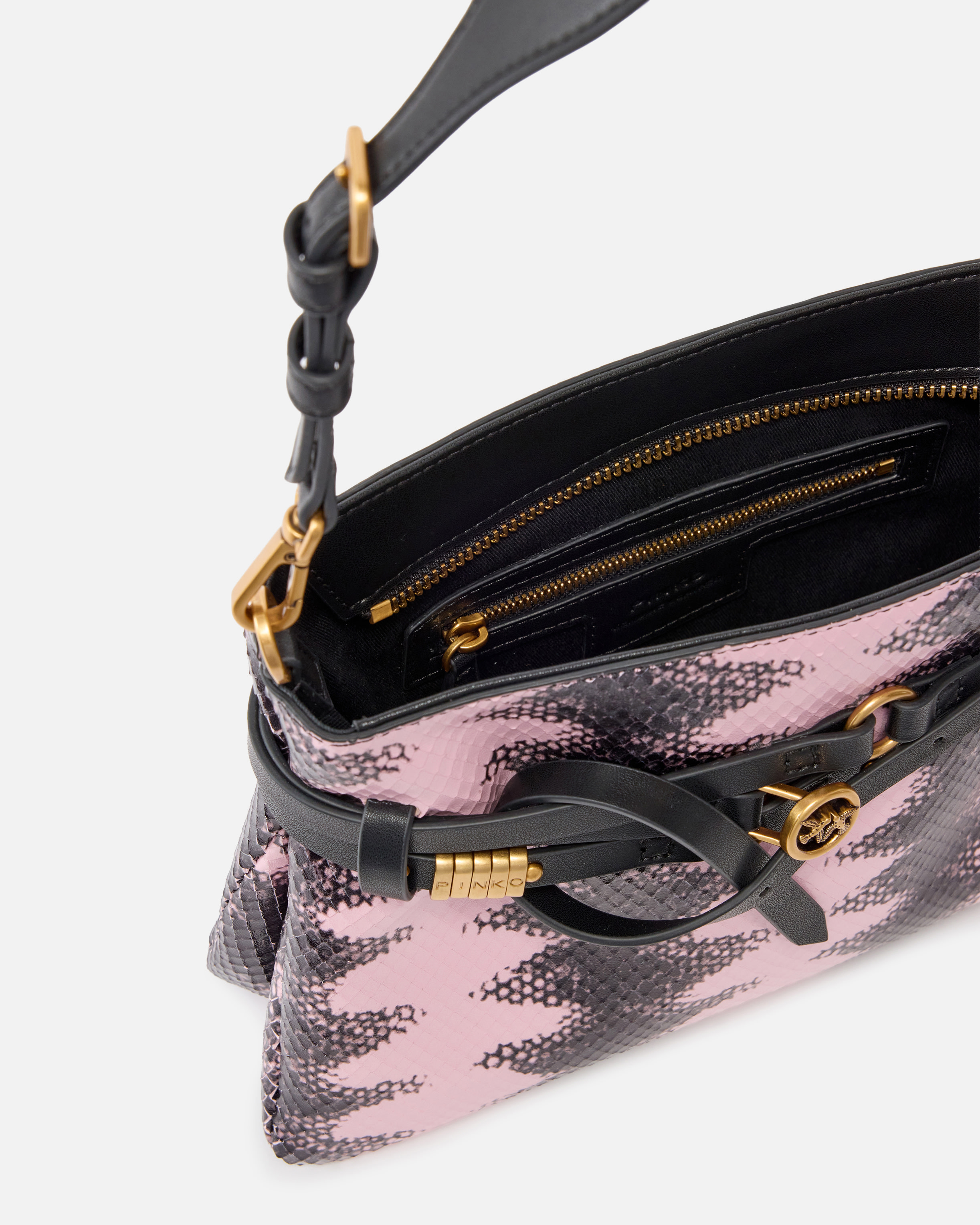 Mini one, two, three leather shoulder bag PINKO Multicolored