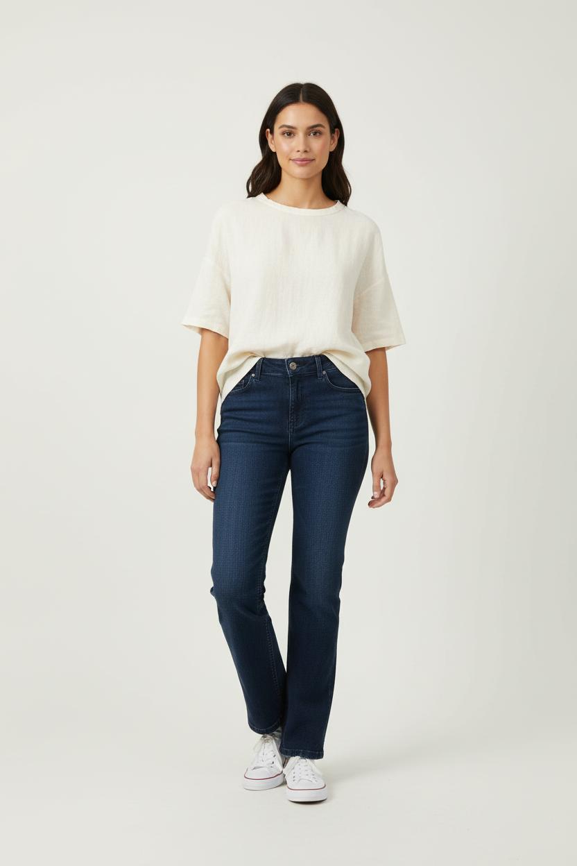 Cropped slim jeans with studs LIU JO - SECONDE MAIN Blue