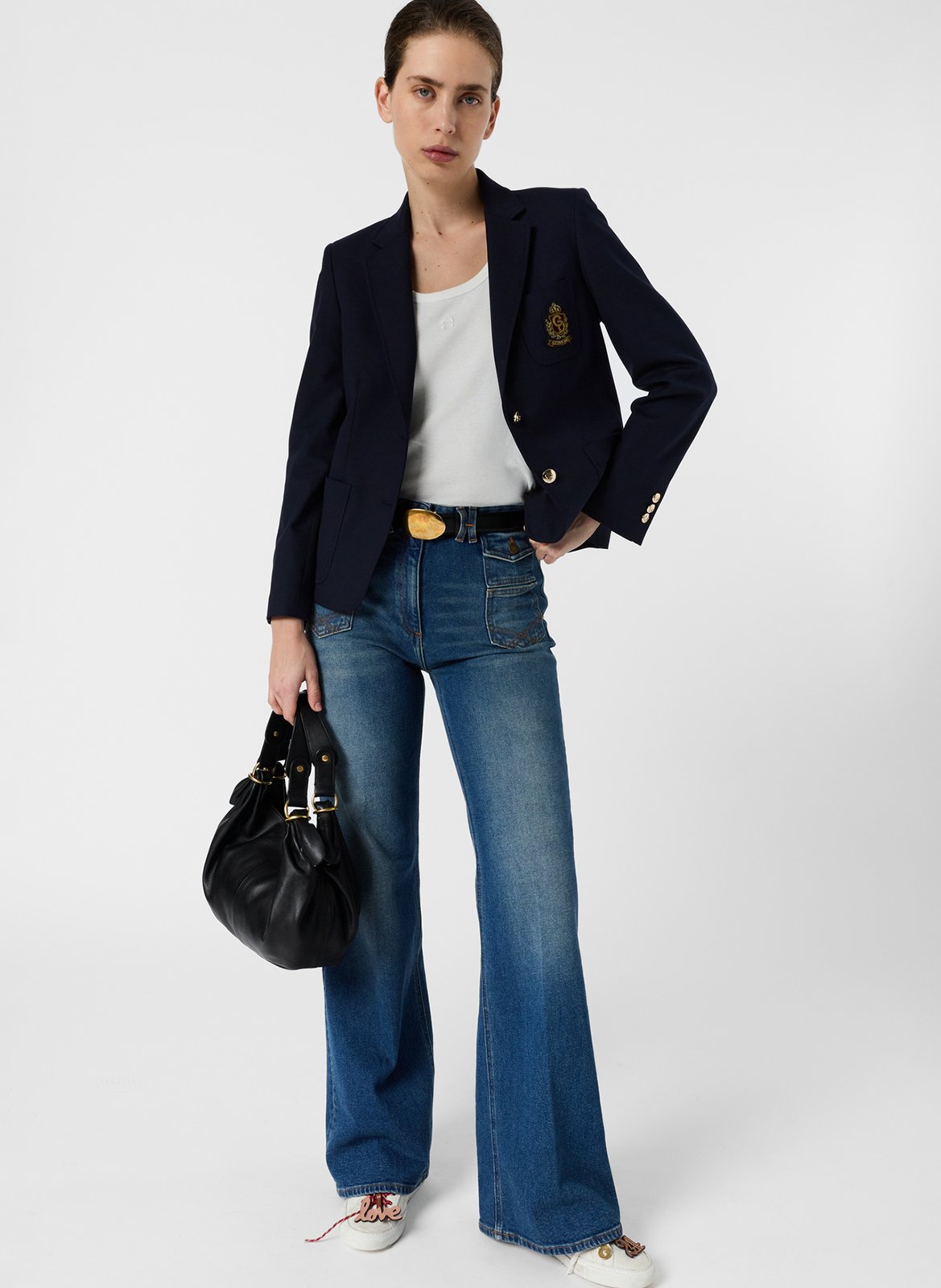 Jasje met getailleerde pasvorm en revers. GERARD DAREL Blauw