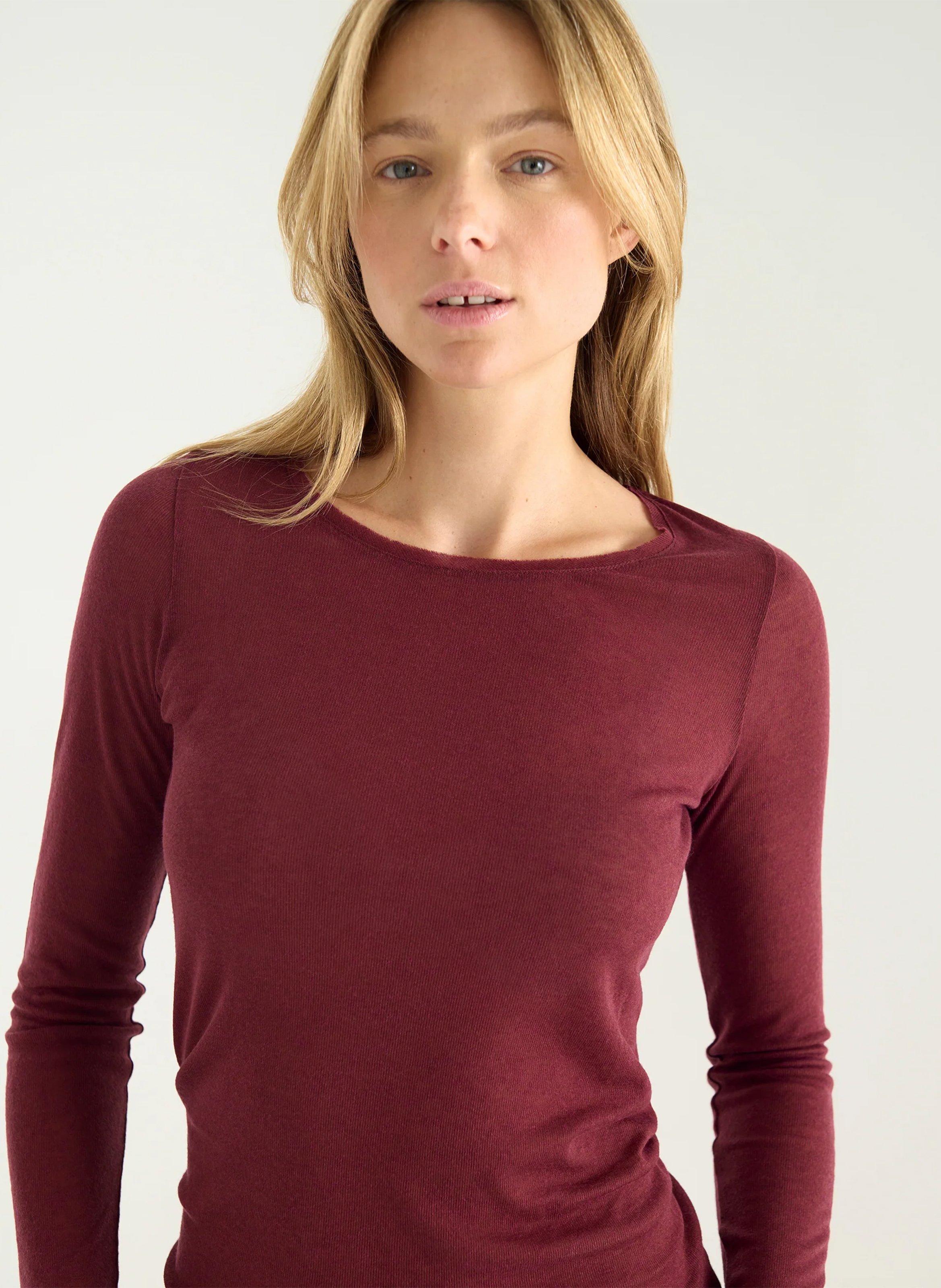 Tee-shirt manches longues uni ACOTE Rouge