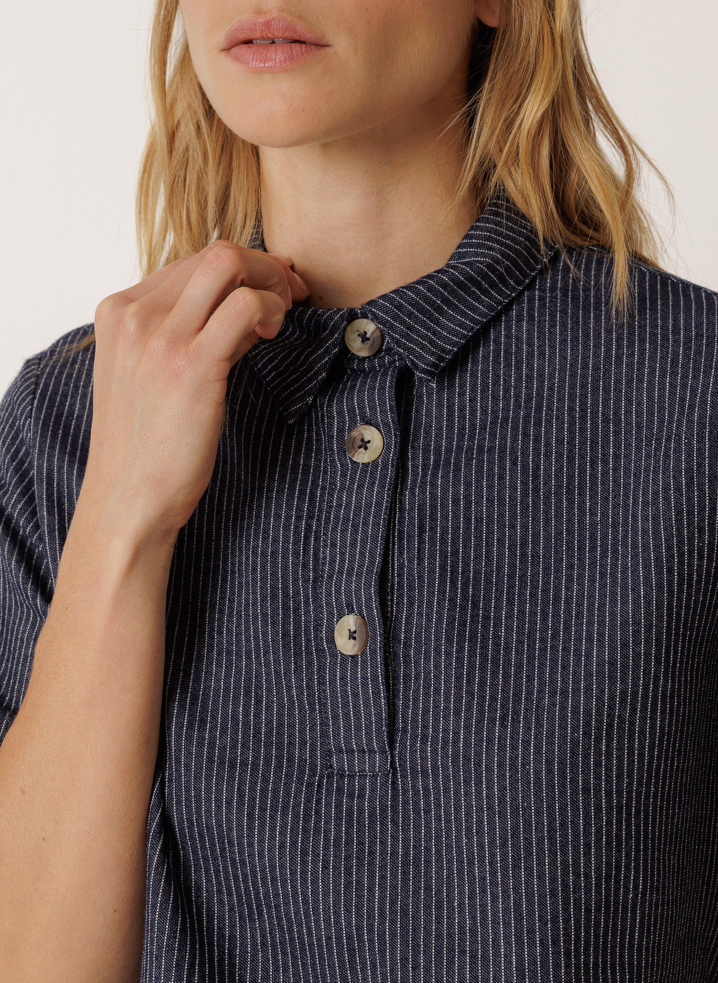 Polo-Shirt aus Bio-Baumwolle INDI & COLD Blau