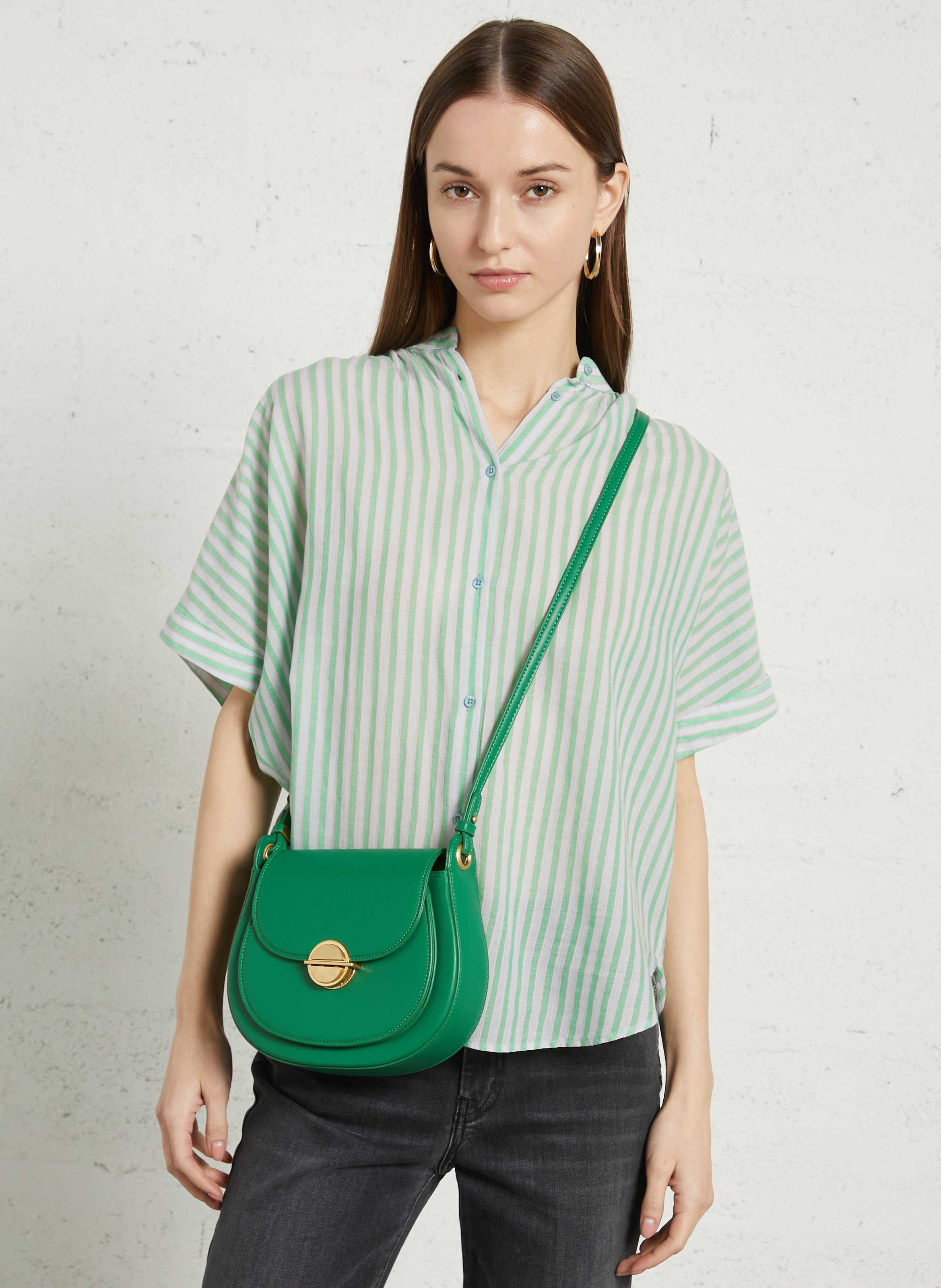 Sac bandoulière en cuir AU PRINTEMPS PARIS Vert