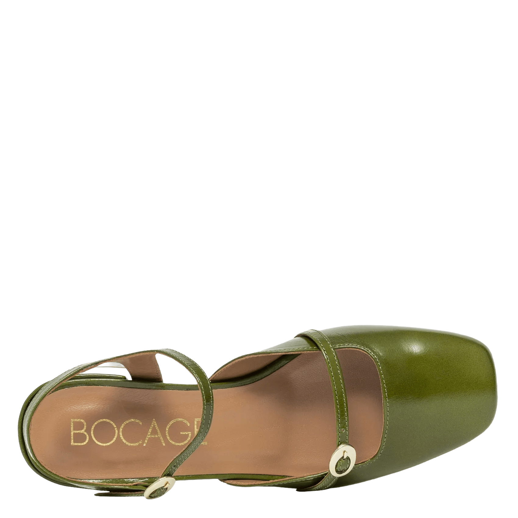 Halfhoge, leren sandalen BOCAGE Groen