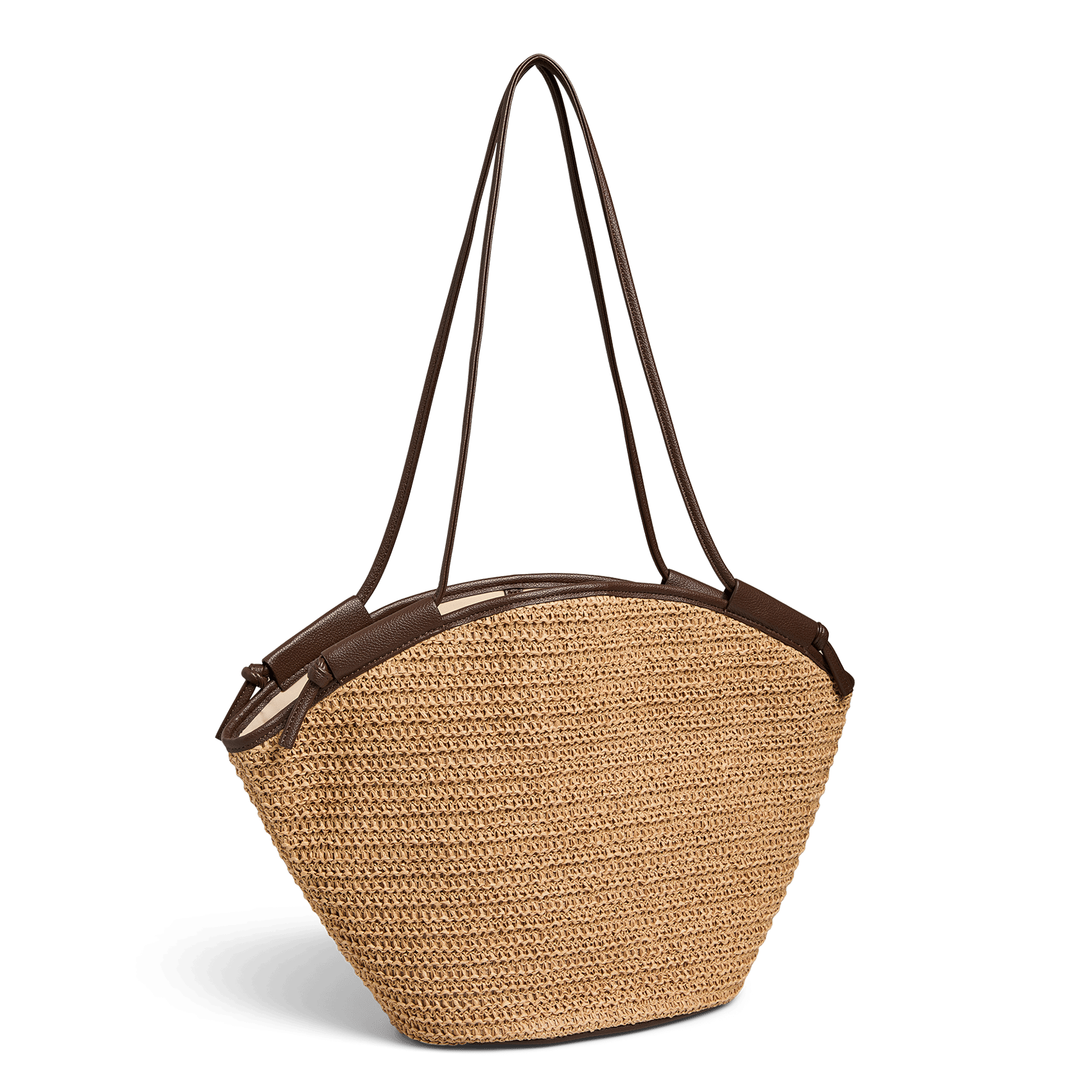 Rieten shopper PIECES Groen