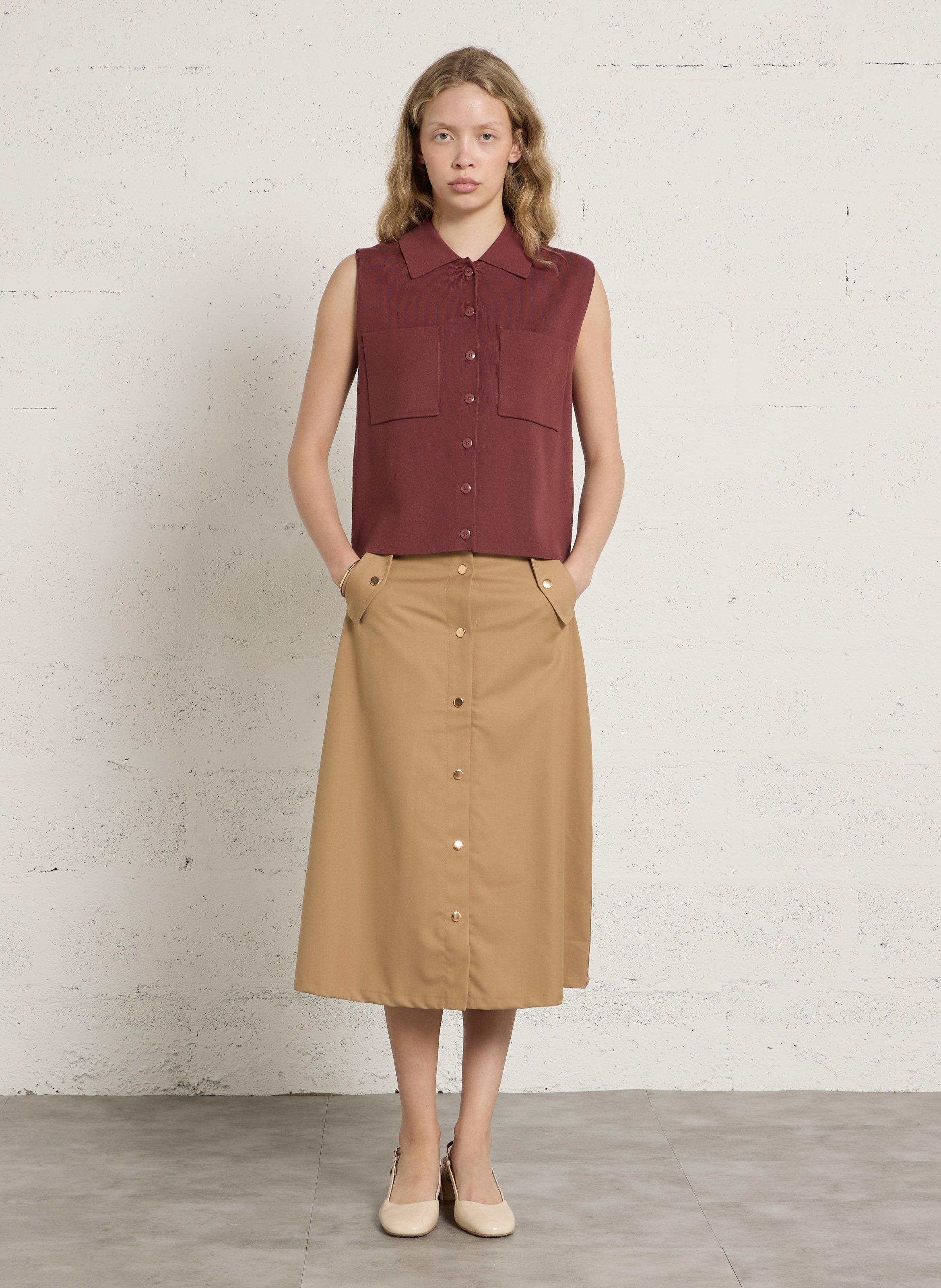 Halflange rok LA PETITE ETOILE Bruin