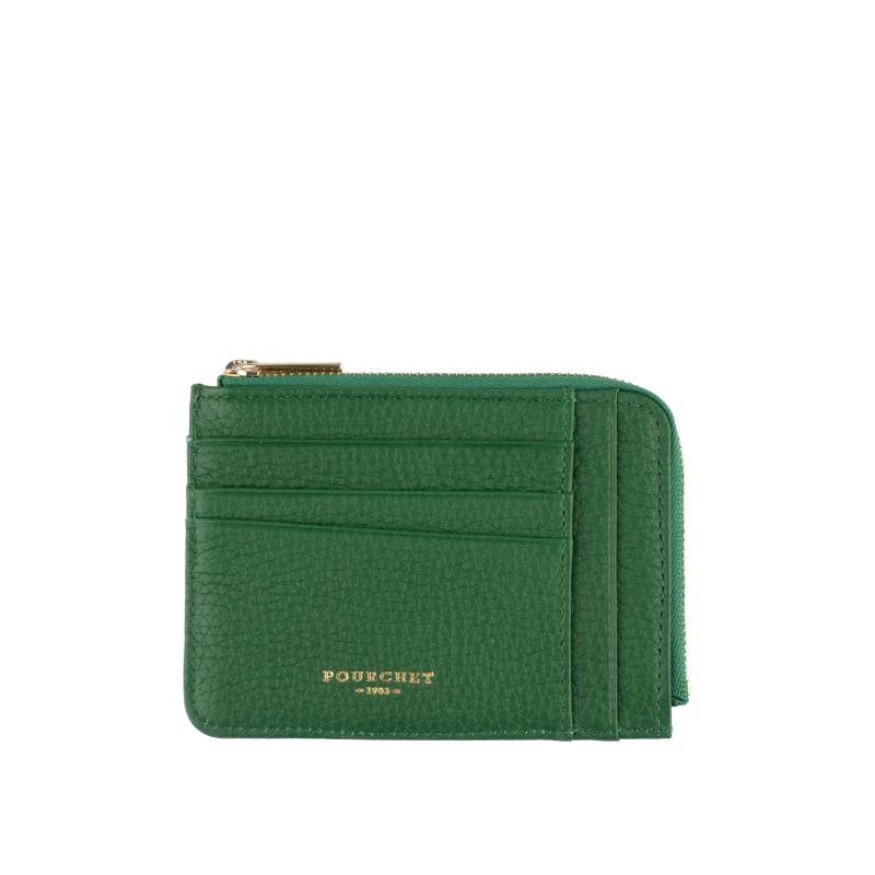 Portefeuille en cuir de vachette CLUB Emeraude