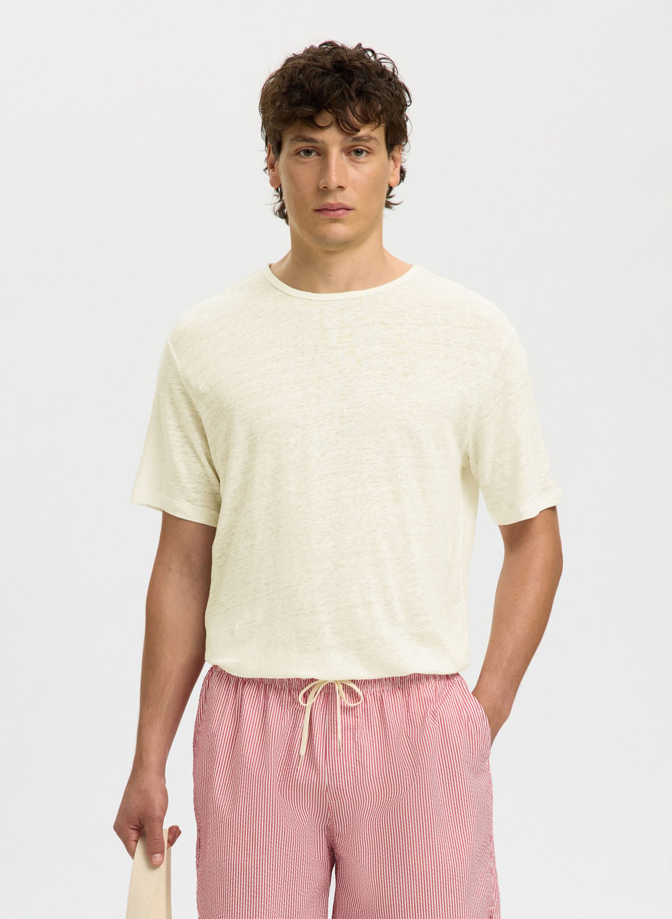 Tee-shirt col rond en lin  SELECTED