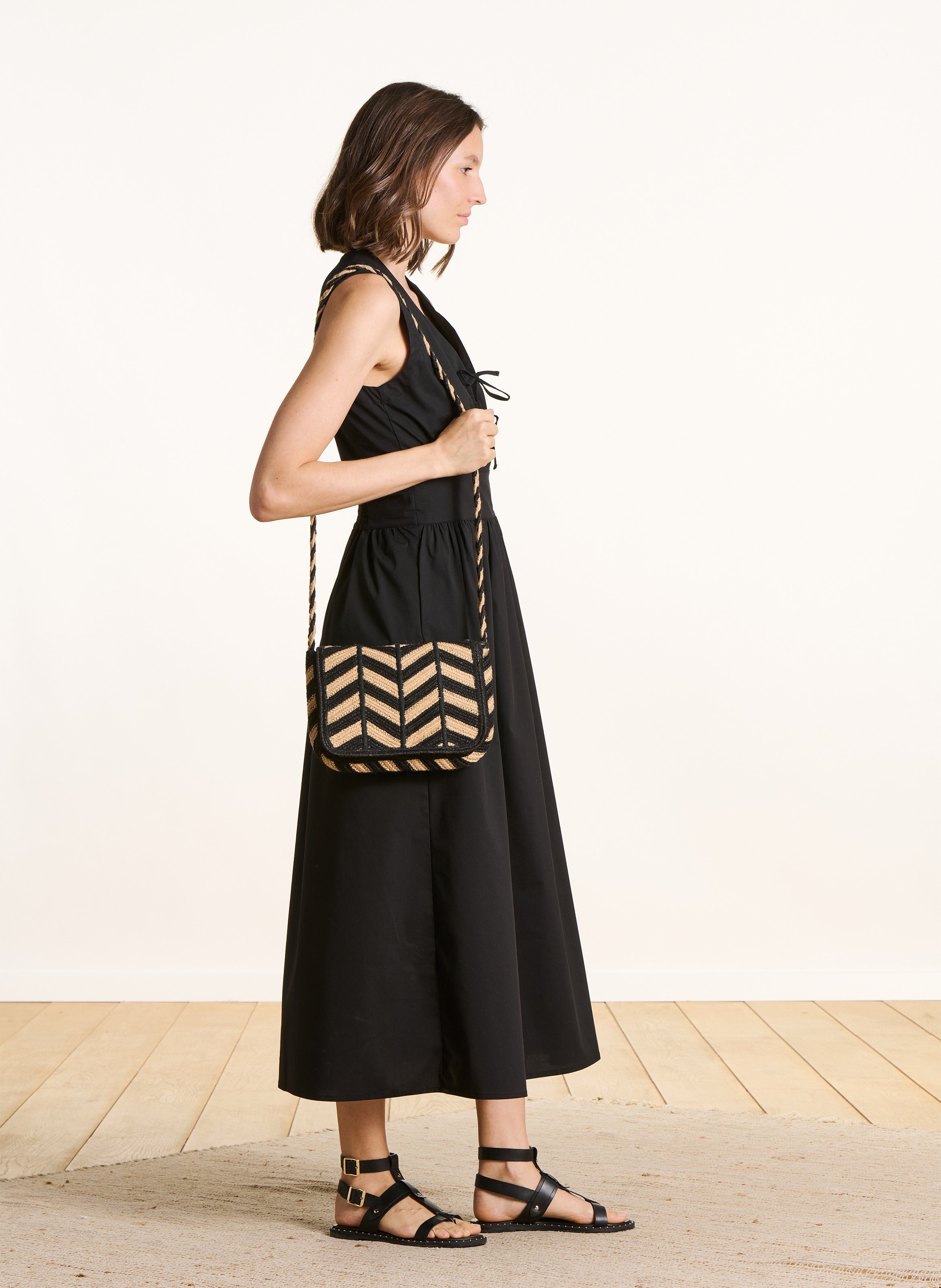 Chevron Jute Crossbody Bag LA FEE MARABOUTEE Multicolored