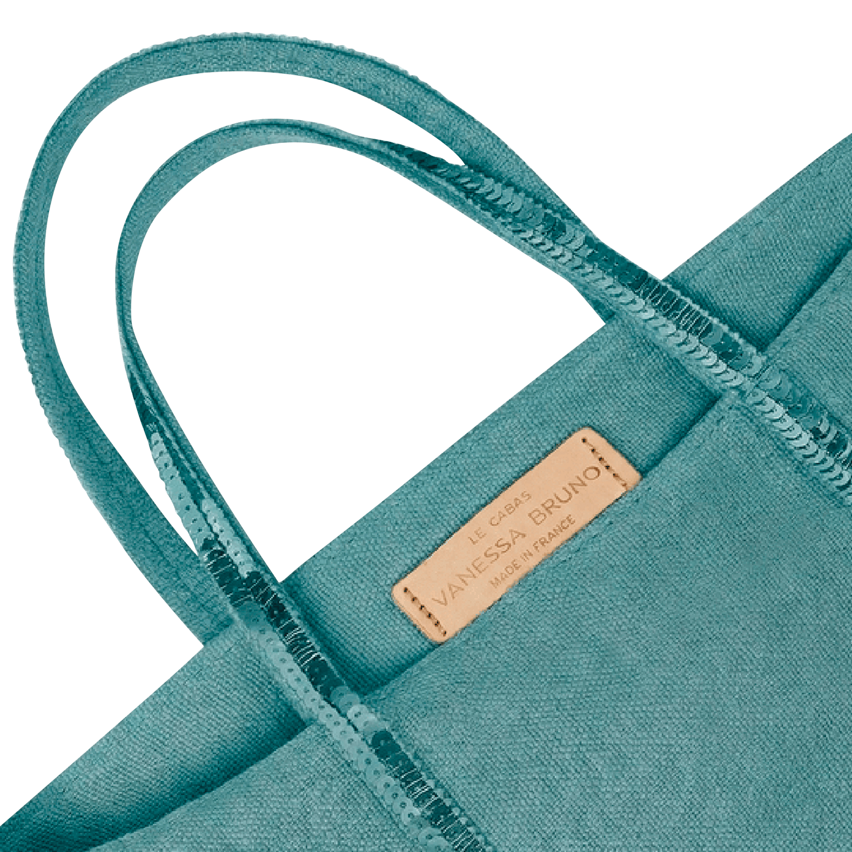 Sequined linen tote bag - Small size VANESSA BRUNO Blue