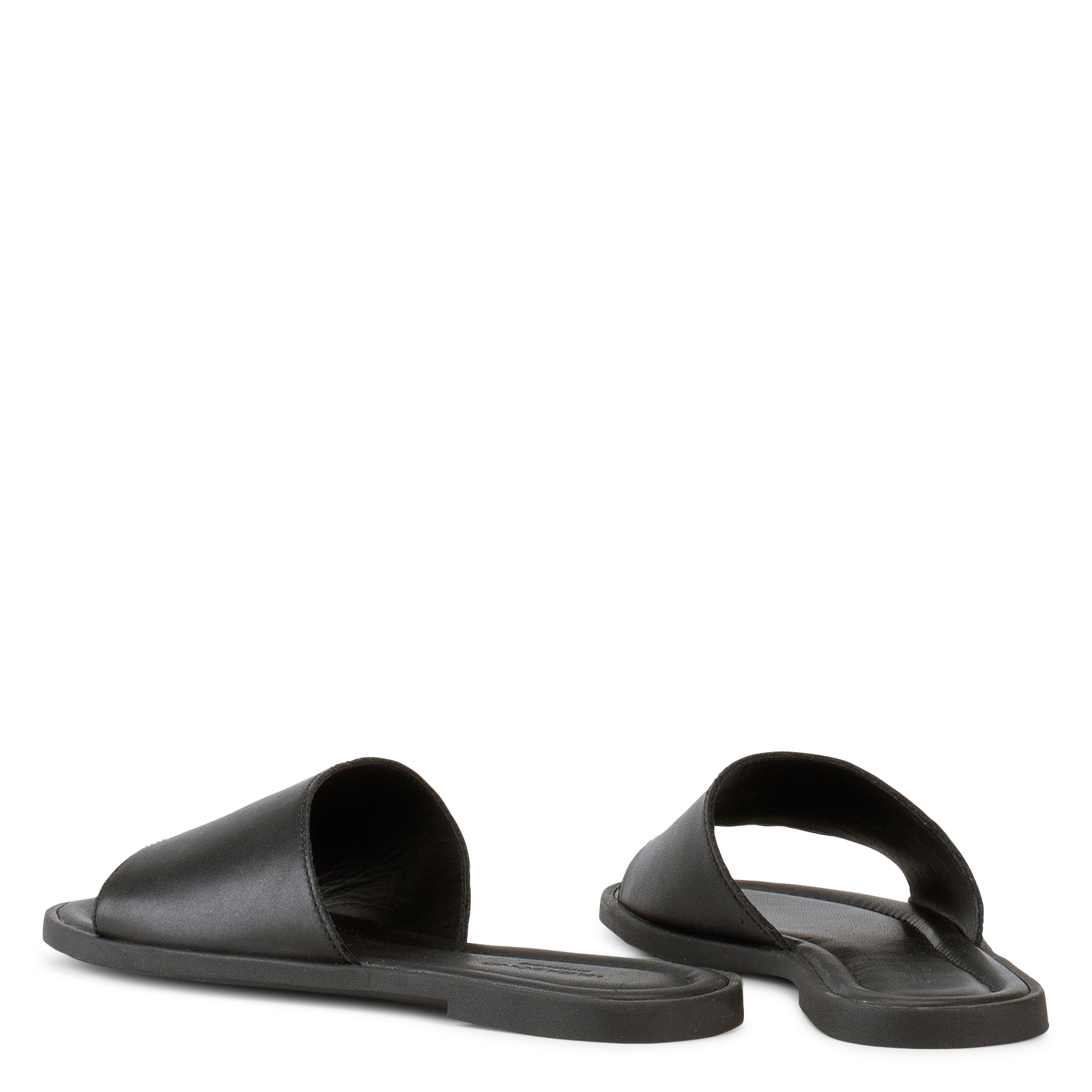 Flat calfskin leather sandals VAGABOND Black