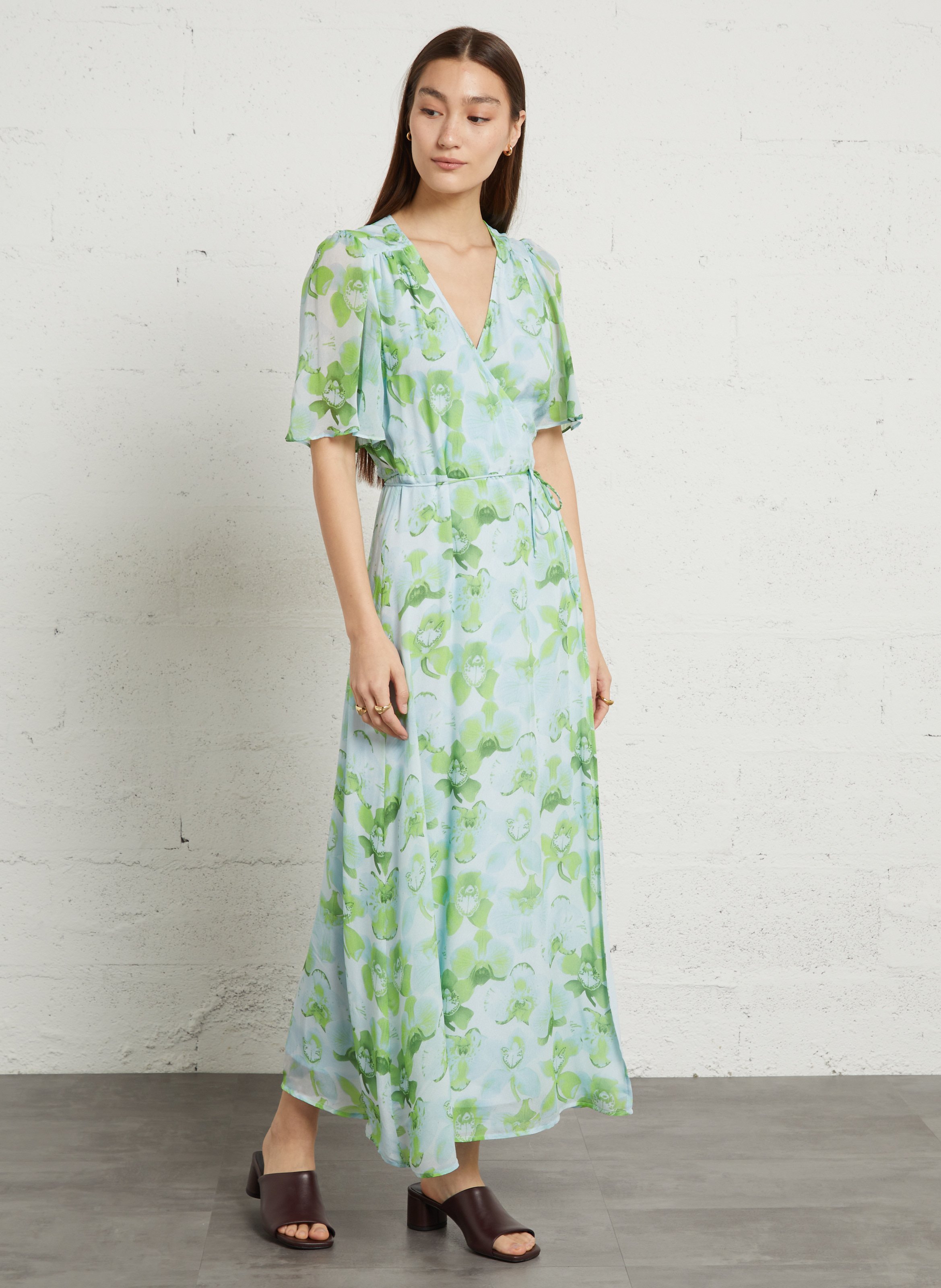 Halflange jurk met print FABIENNE CHAPOT Blauw