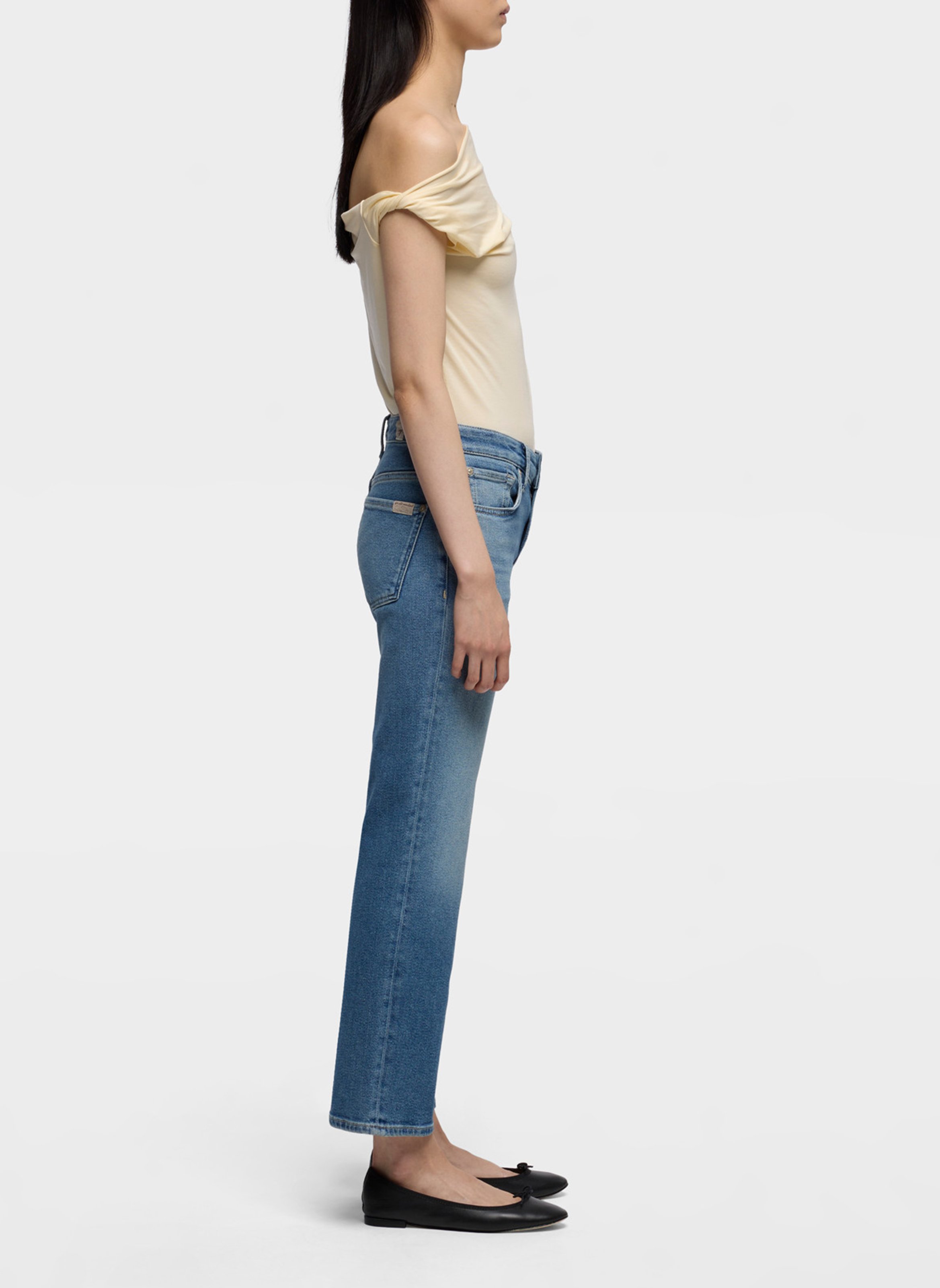 Jean large en coton mélangé 7 FOR ALL MANKIND Bleu