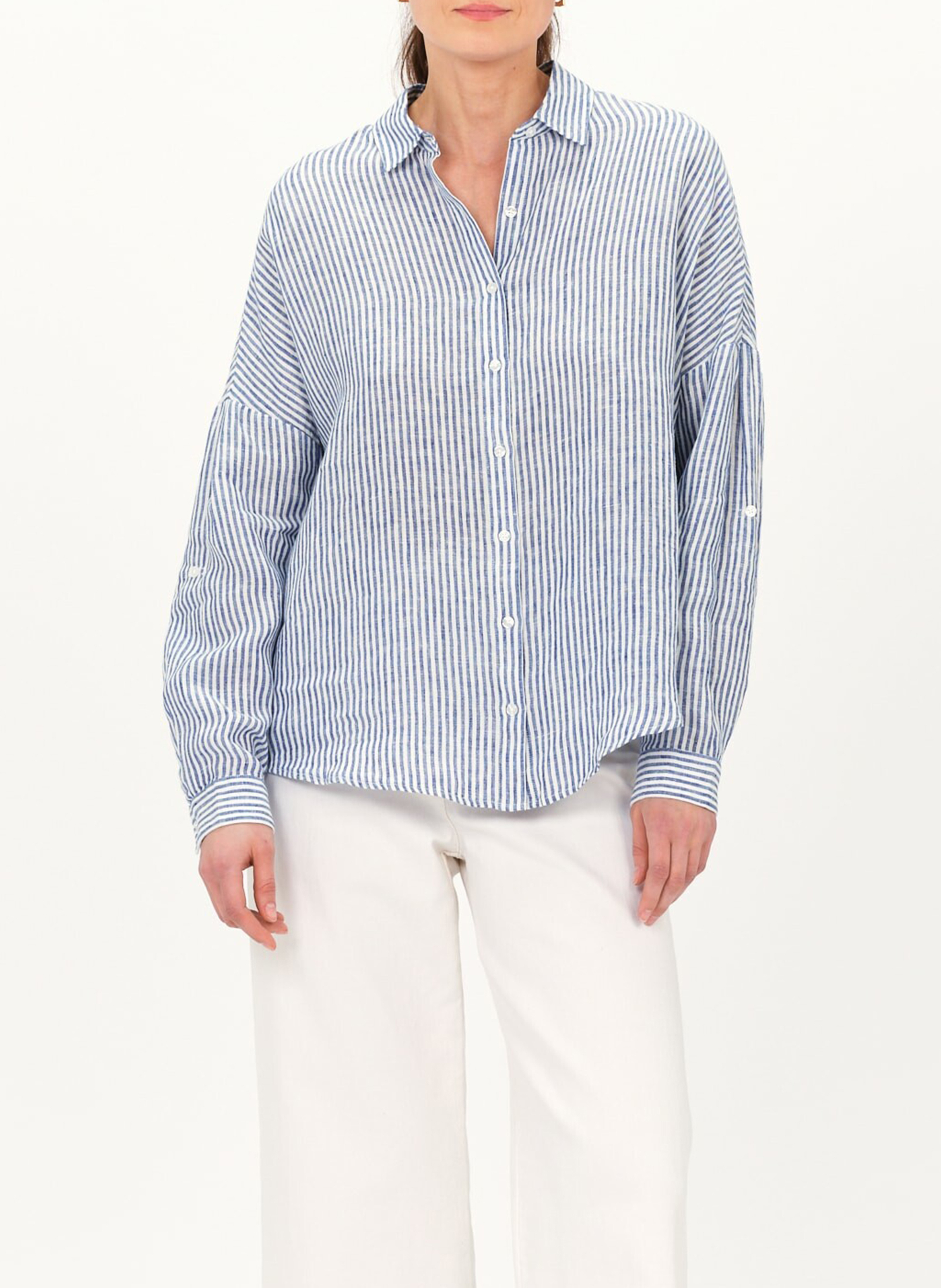 Linen striped classic collar shirt CAROLL