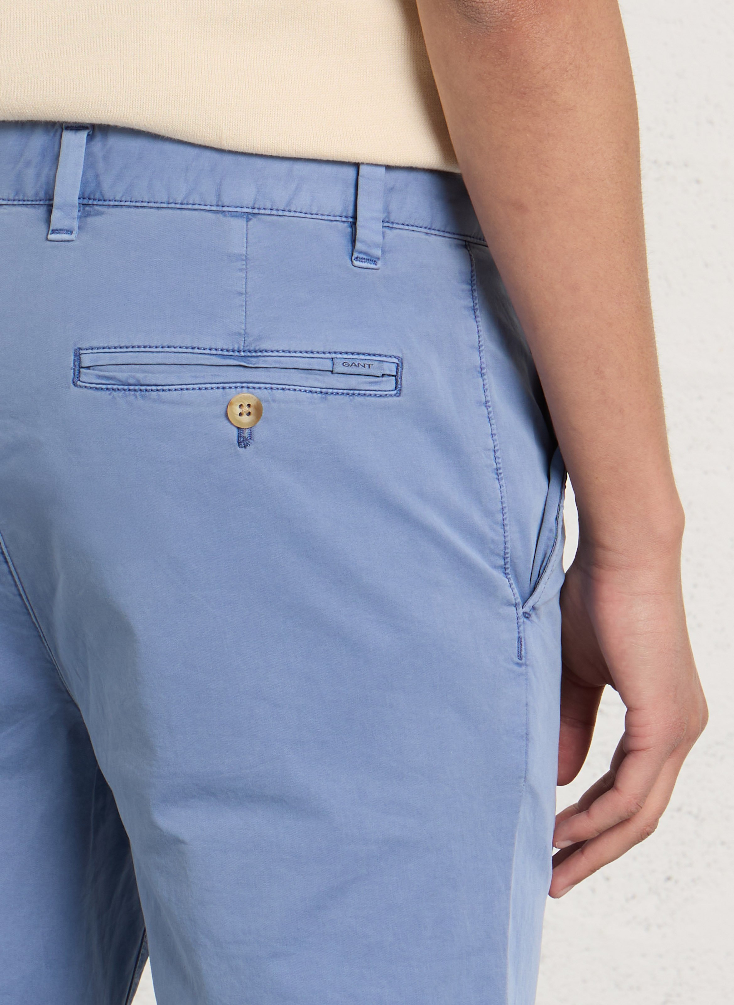 Solid straight chino pants GANT Blue