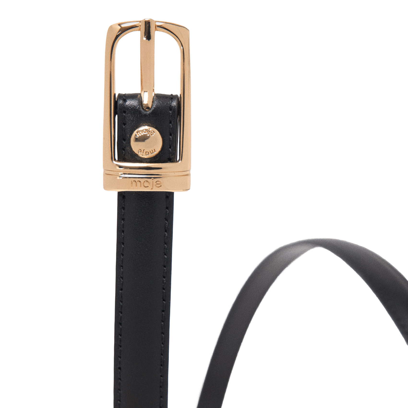 Ceinture en cuir MAJE Noir