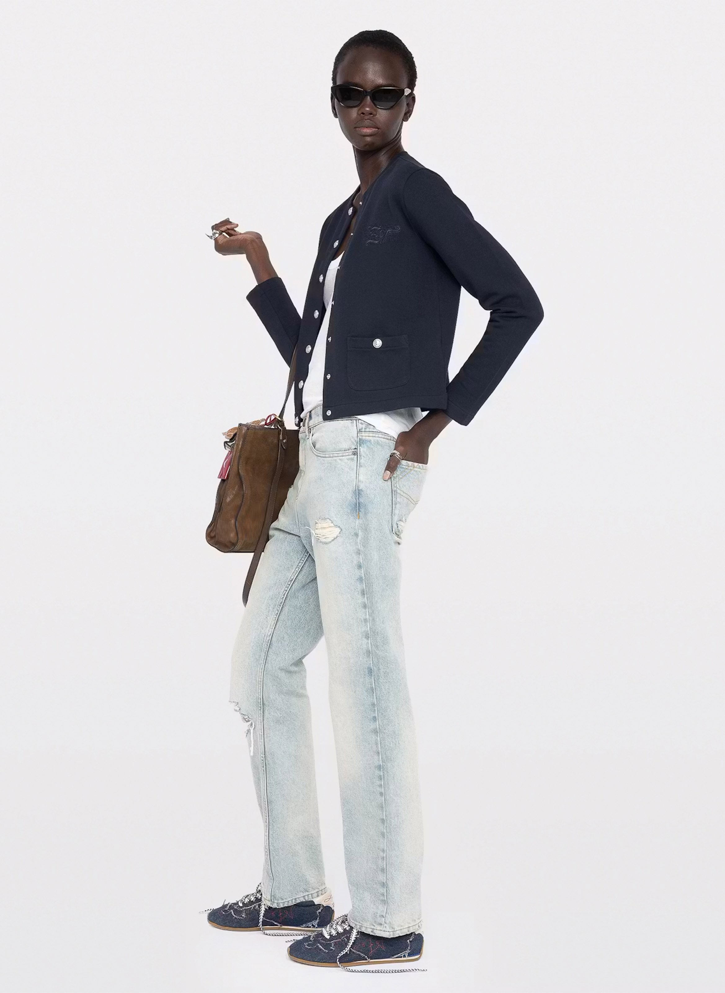 Solid Button-Up Cardigan ZADIG&VOLTAIRE Blue