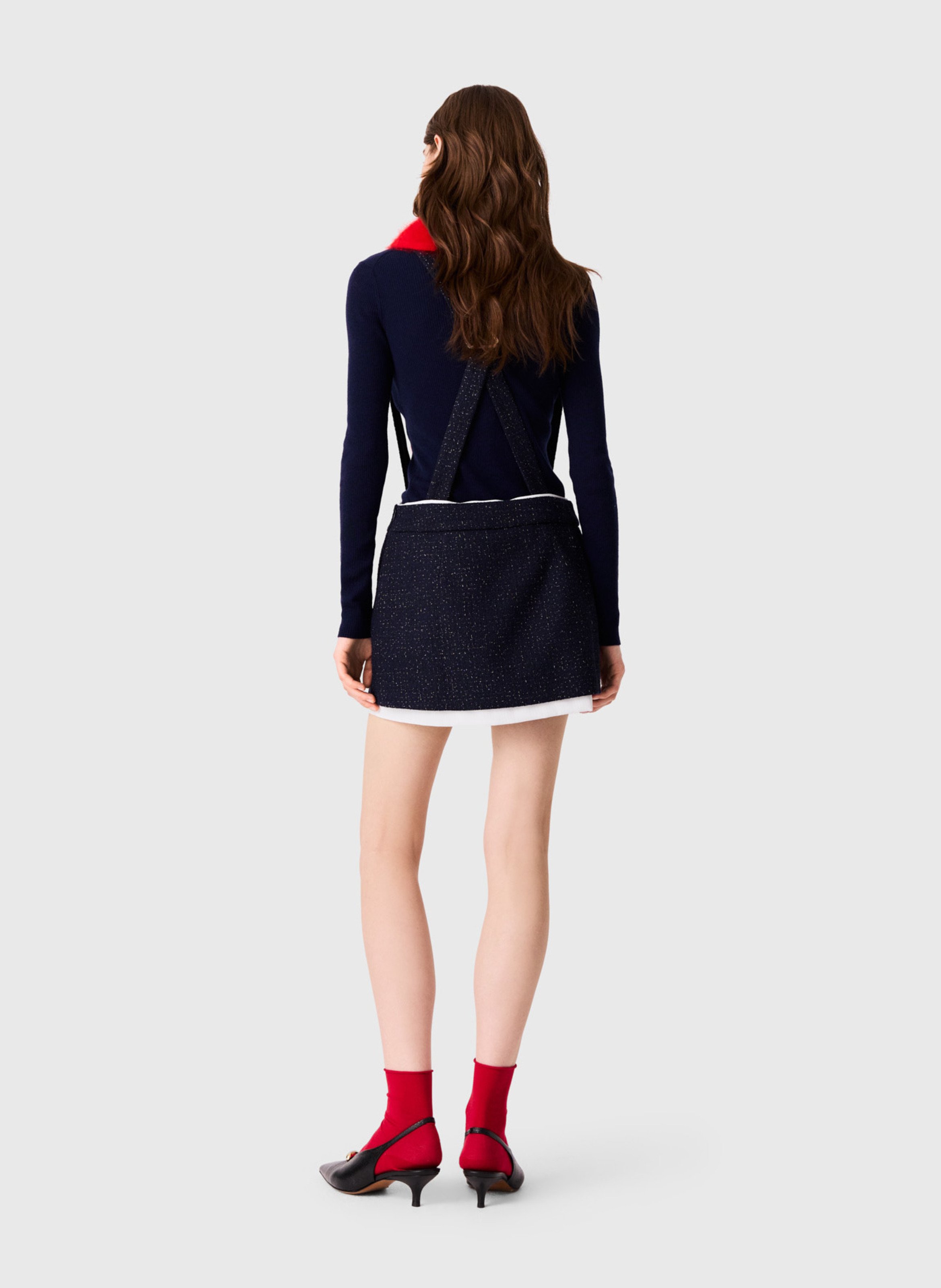 Kort en tweed met contrast MAJE Blauw
