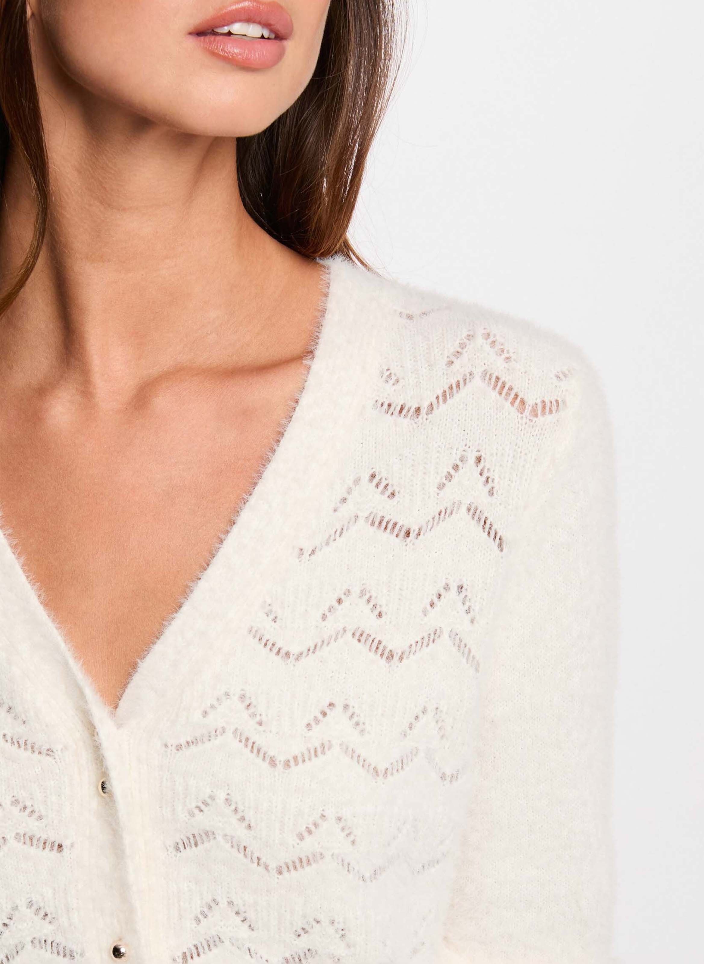 Gilet col V MORGAN Beige