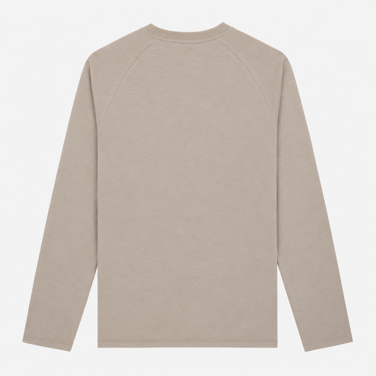 Long-sleeved round neck waffle cotton t-shirt SERGE BLANCO Beige