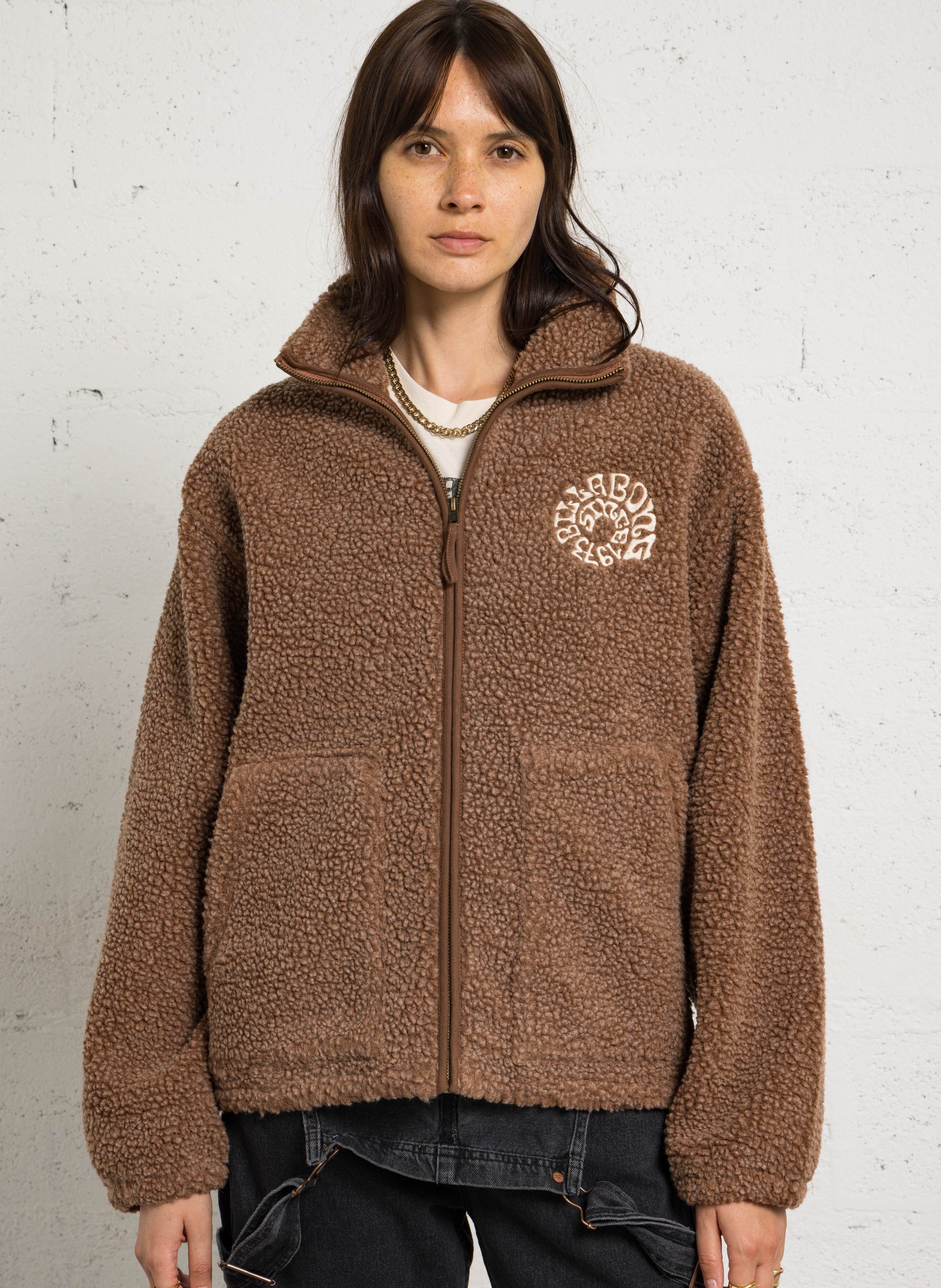 Oversize Fleece mit Stehkragen BILLABONG Braun