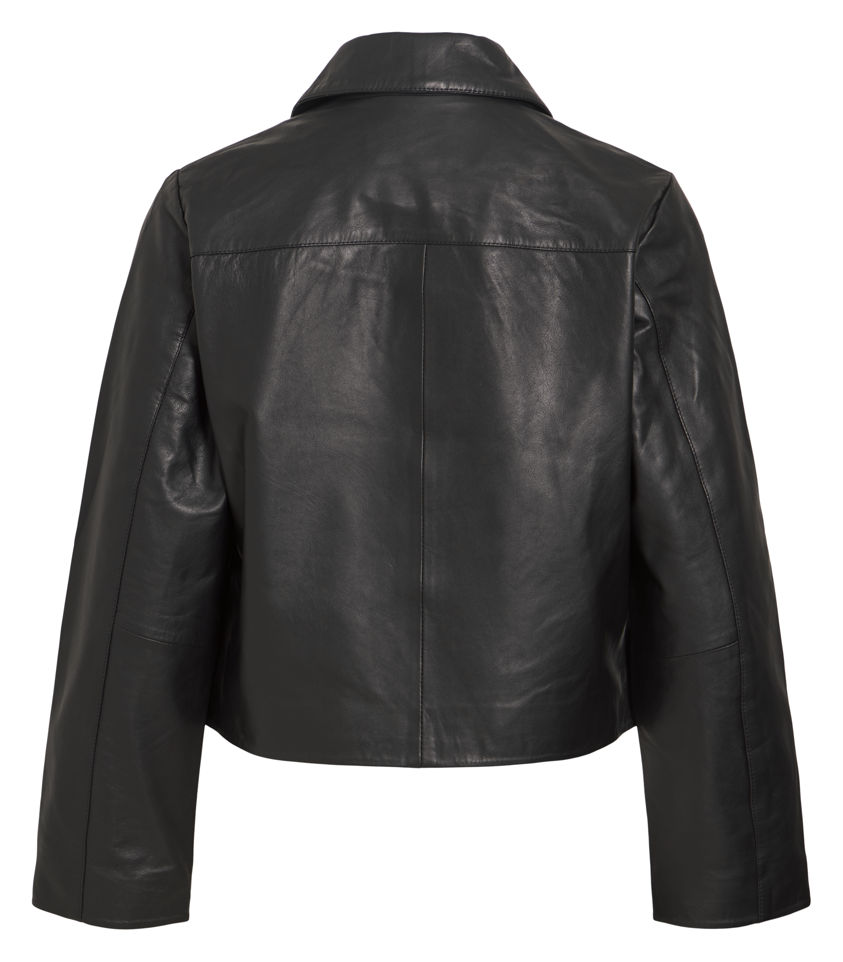 Veste droit col classique en cuir VILA Black