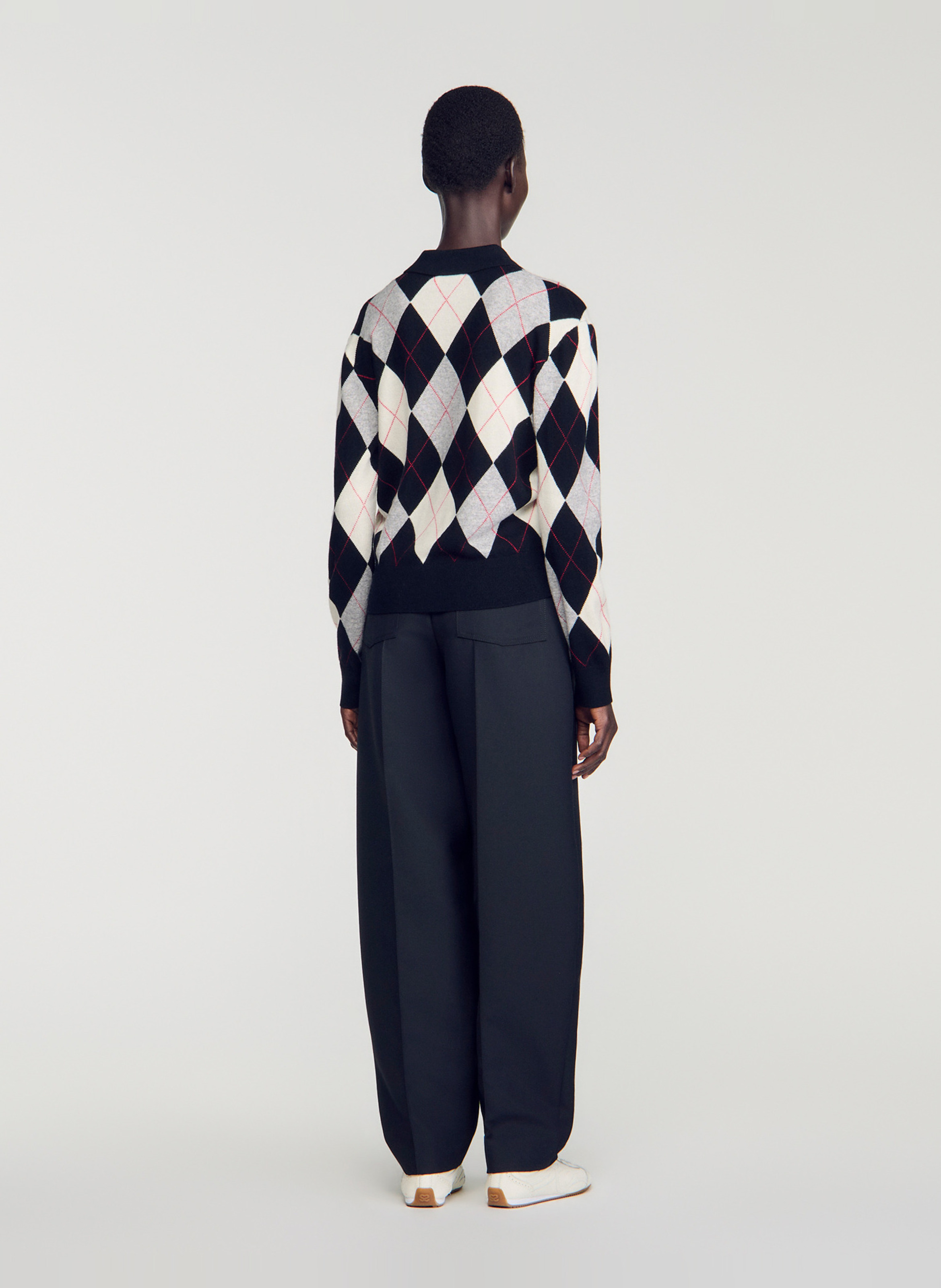 Straight wool and cashmere sweater SANDRO Black
