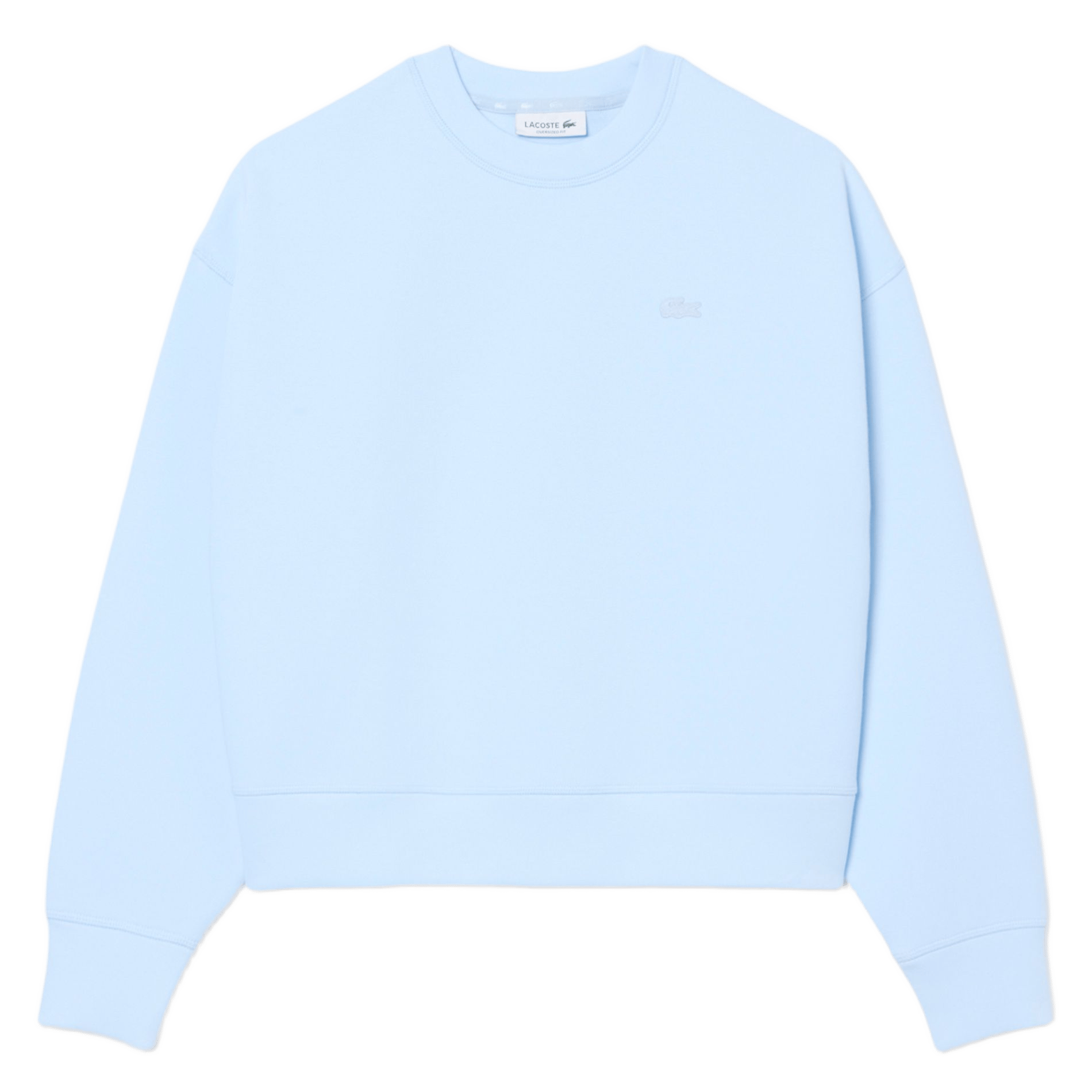 Oversized cotton-blend sweatshirt with round neck LACOSTE Blue