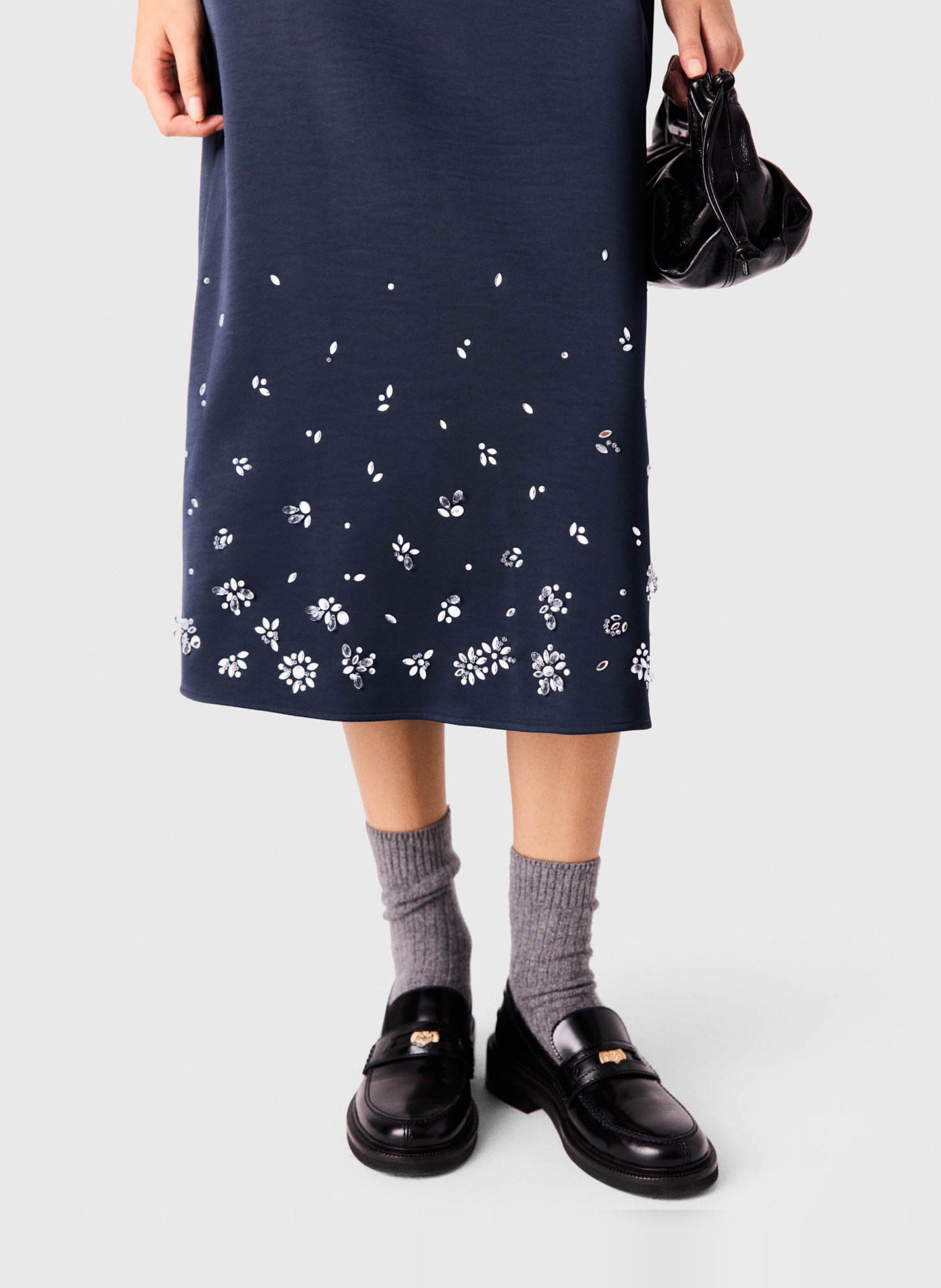 Jupe midi évasée MAJE Bleu