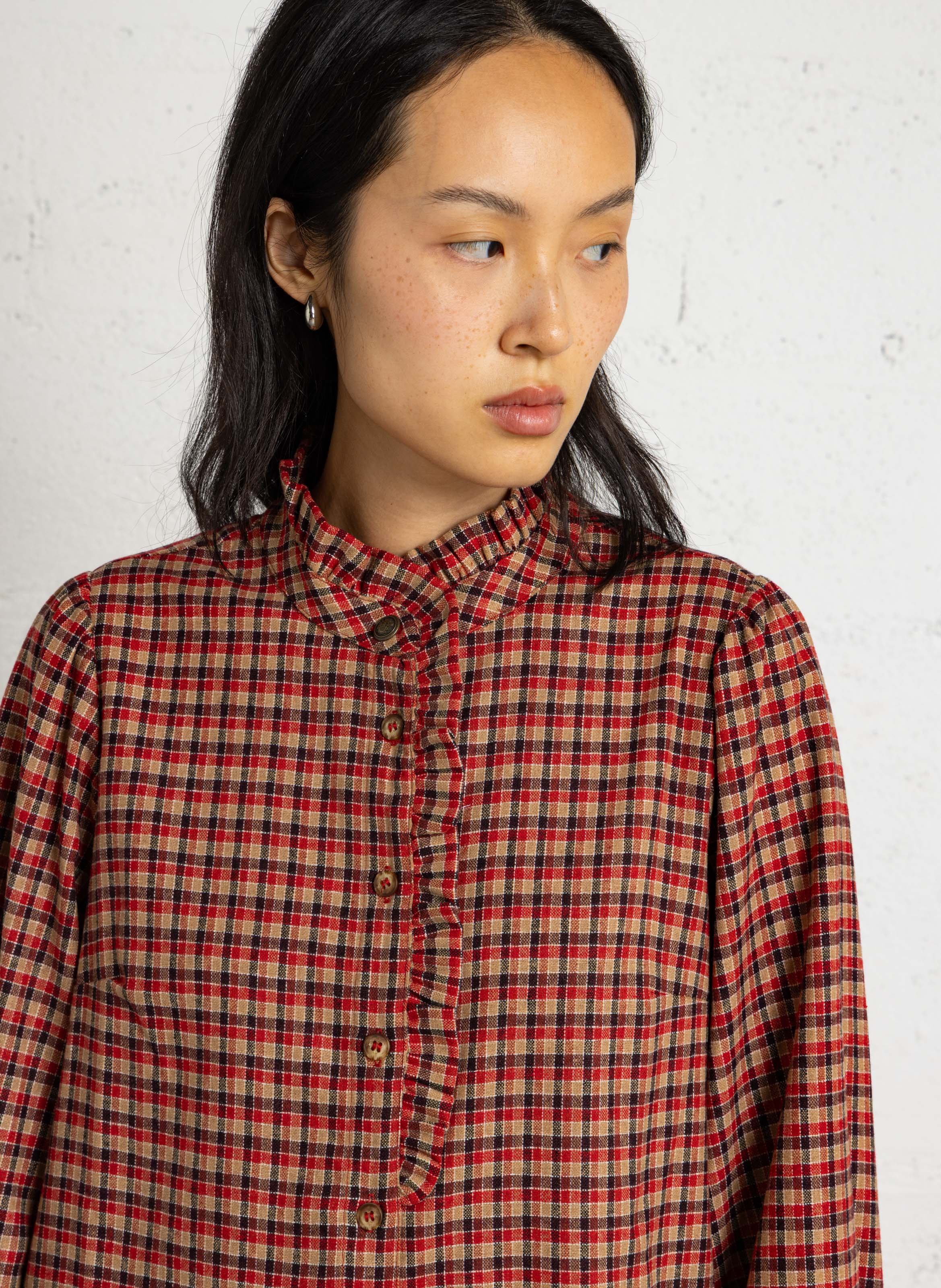 Robe courte col montant en laine mélangée MAISON 123 Rouge