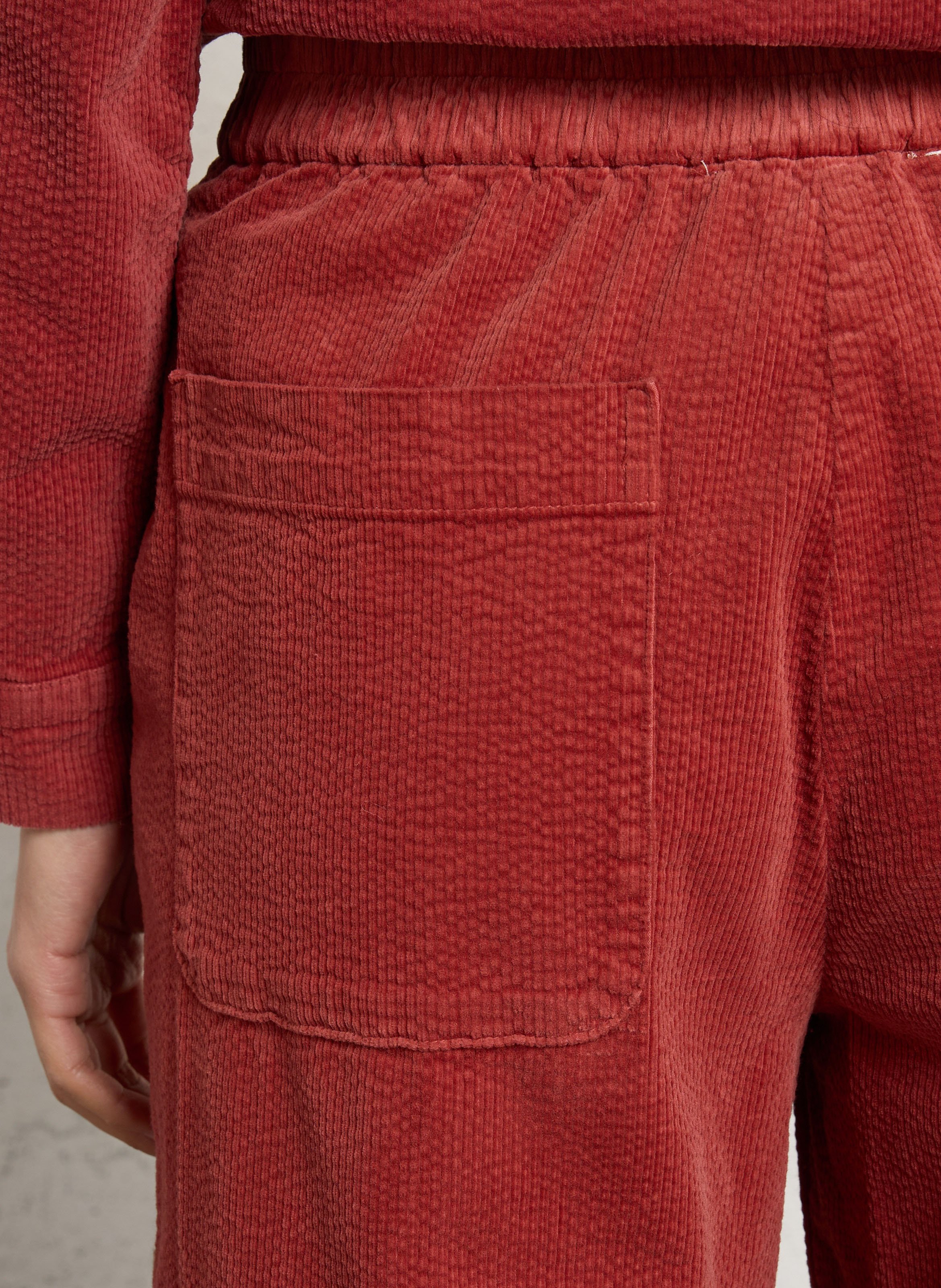 Pantalon large velours côtelé en coton mélangé NICE THINGS Rose