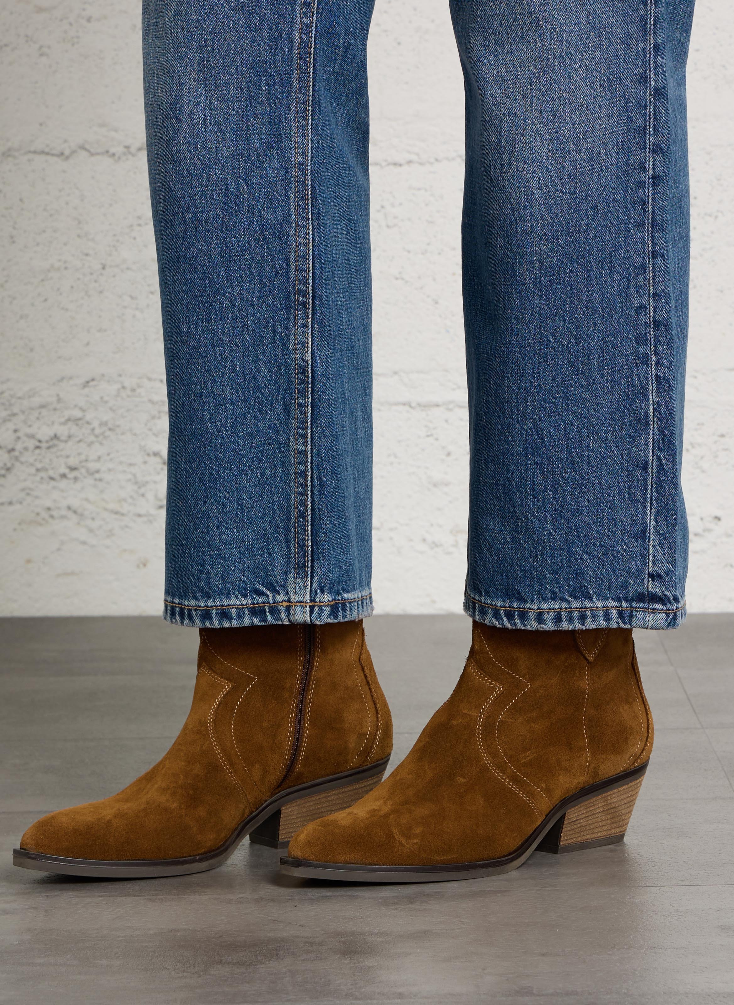 Bottines en cuir REQINS Marron