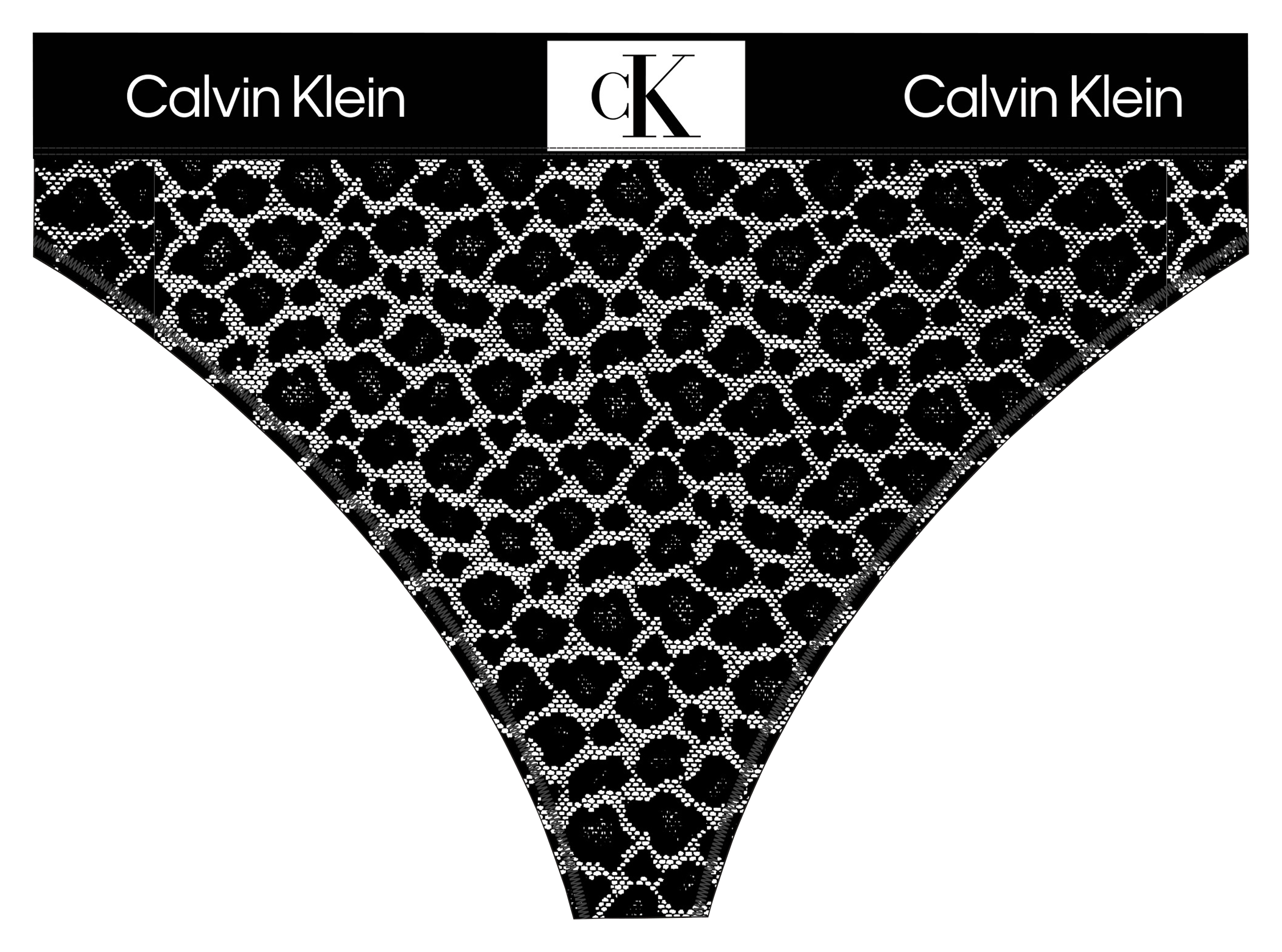 String imprimé à taille mi-haute CALVIN KLEIN UNDERWEAR Noir