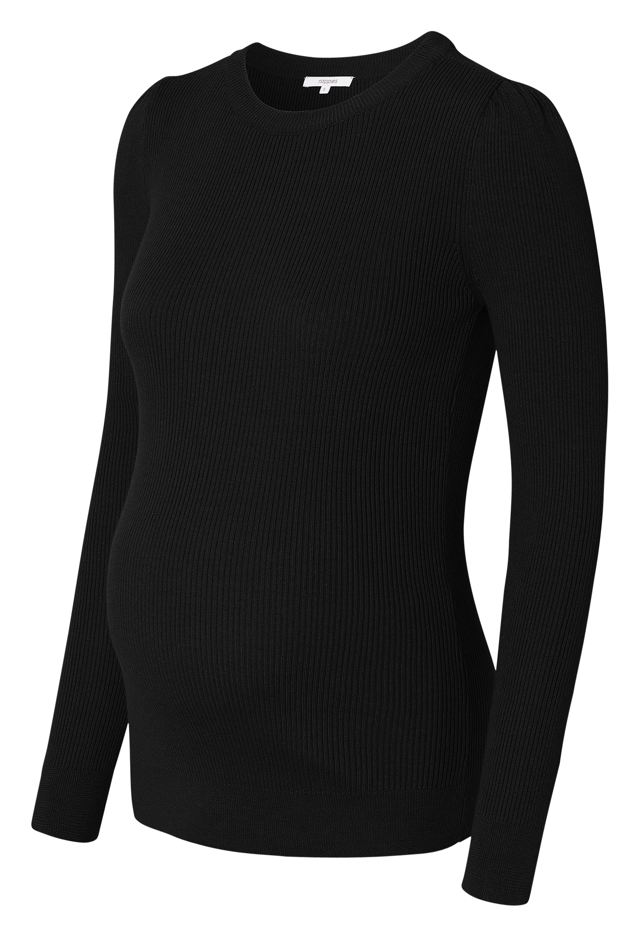 Pull col rond à rayures en coton bio mélangé  NOPPIES Noir