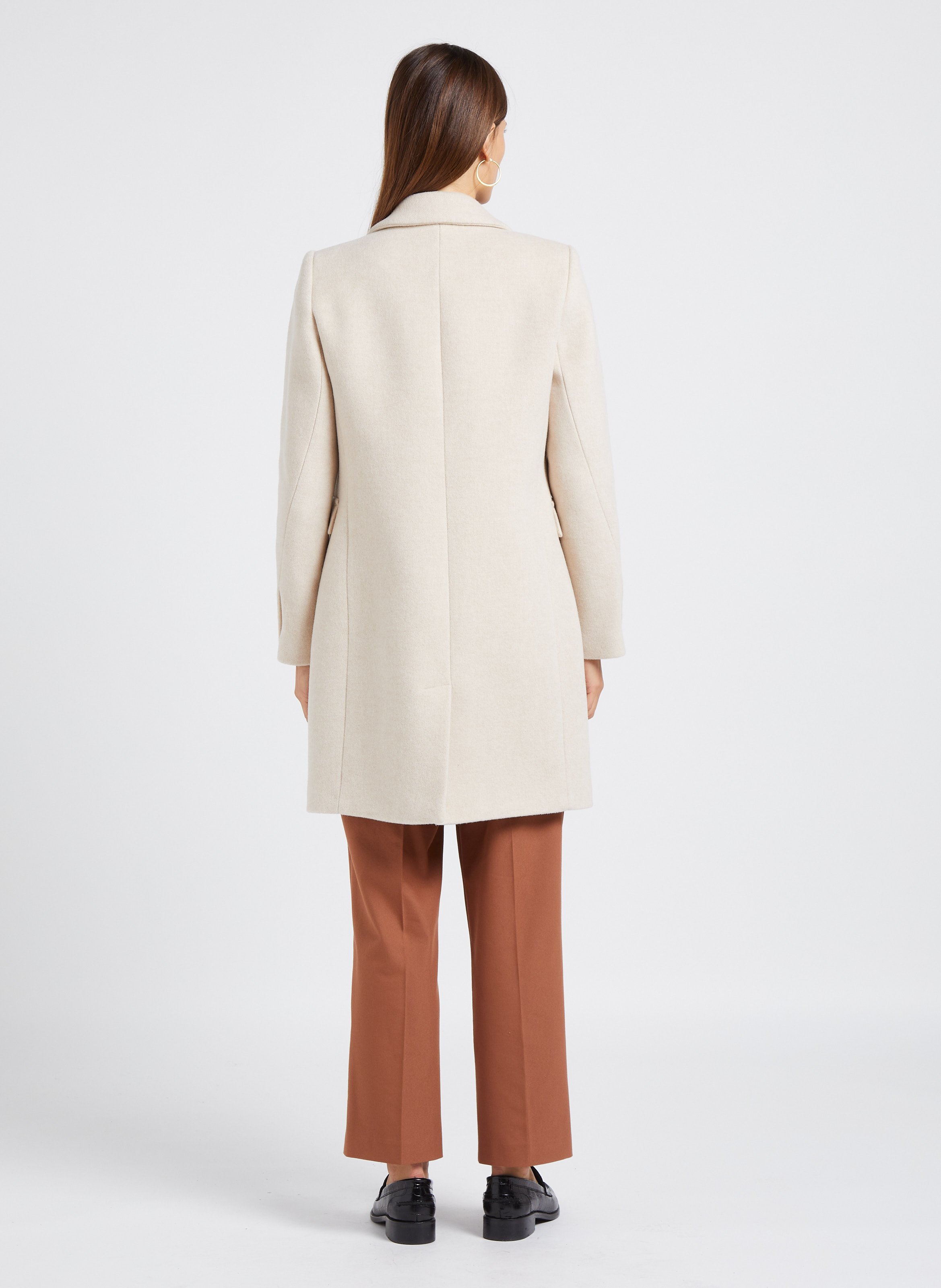 Emporio armani hotsell cream cashmere coat