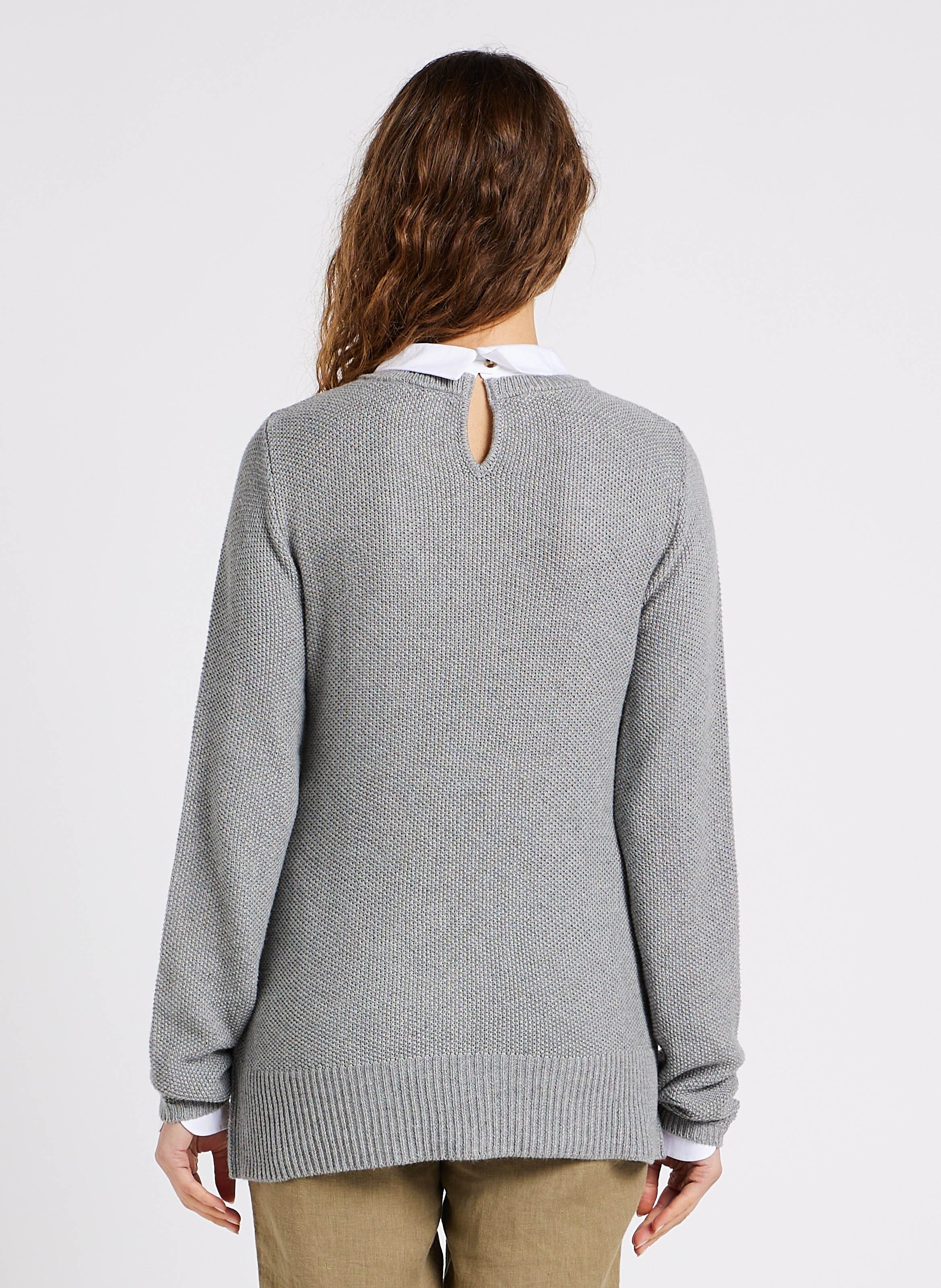 Pull-chemise de grossesse col claudine SERAPHINE Gris