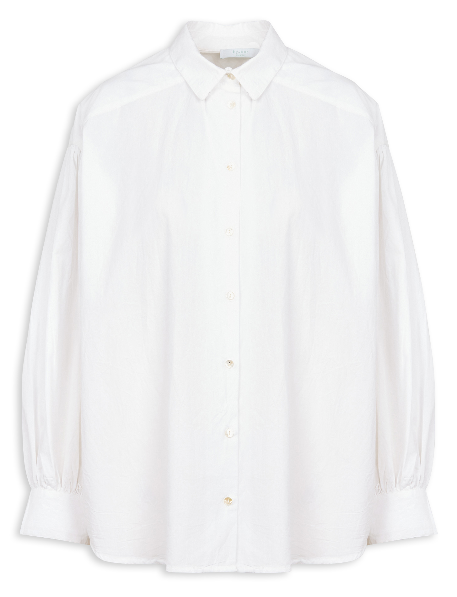 Loose-fit cotton shirt with classic collar BY BAR White