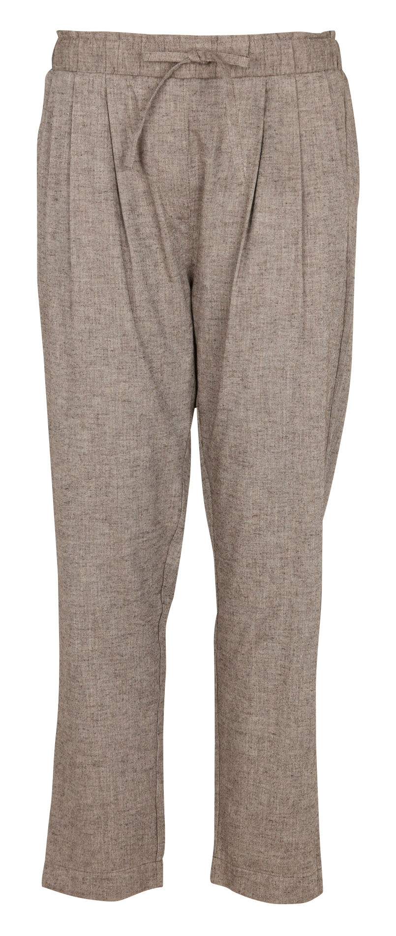 Pleated cotton pants Beige