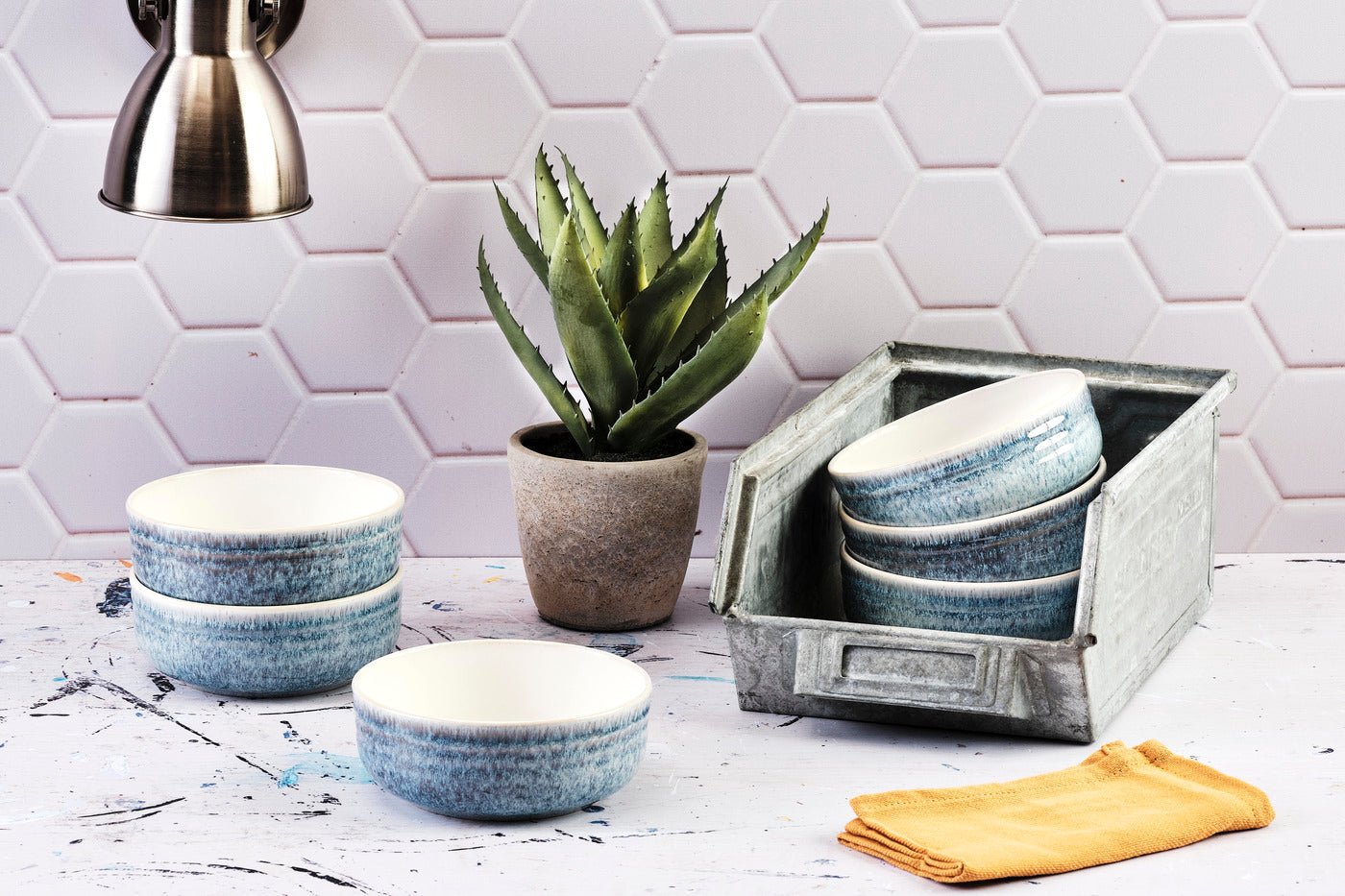 Bol cosmos ø15,5cm - 6 pièces - crème BJORN Bleu