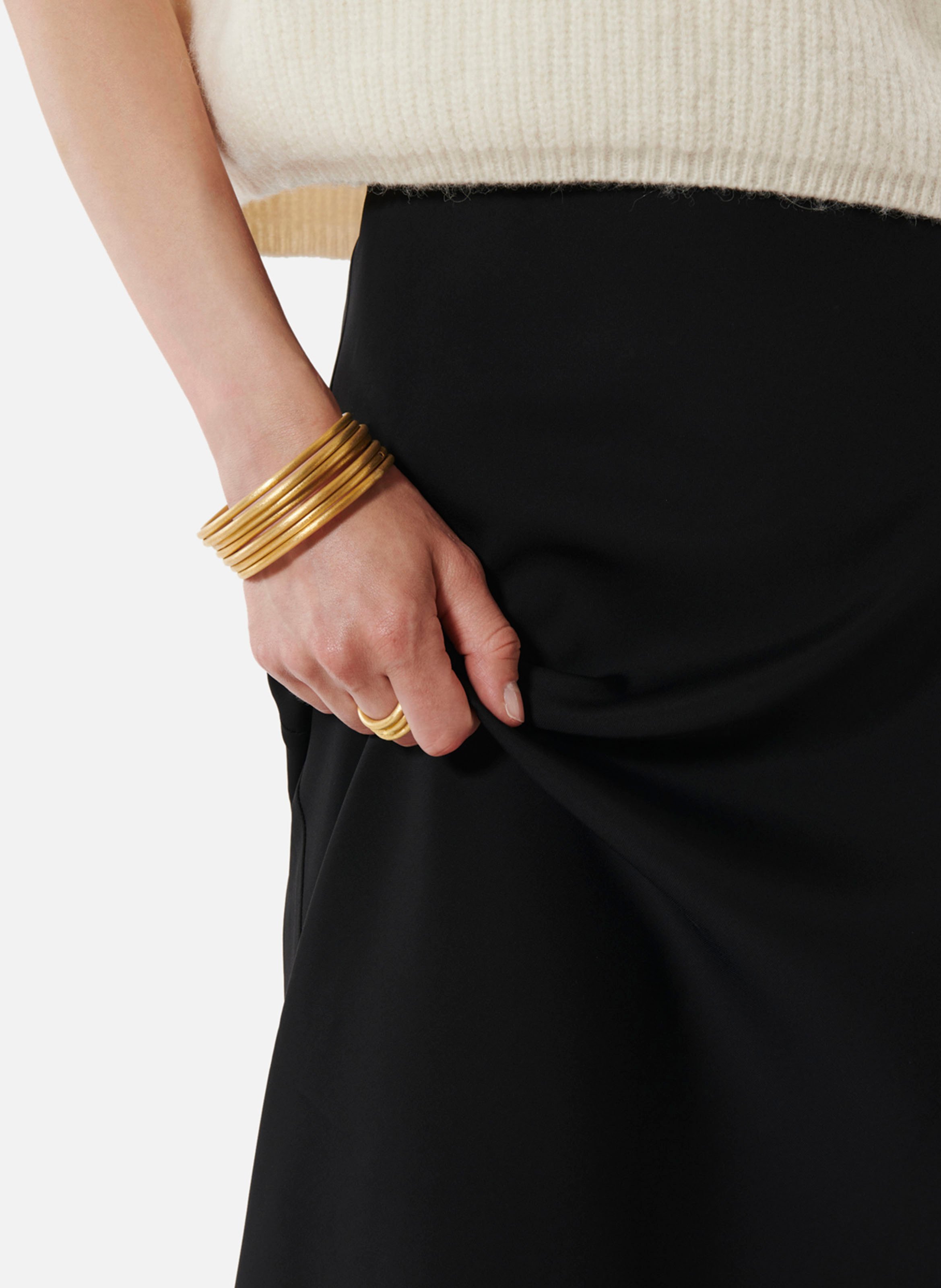 Lange rok met hoge taille KARMA KOMA Zwart