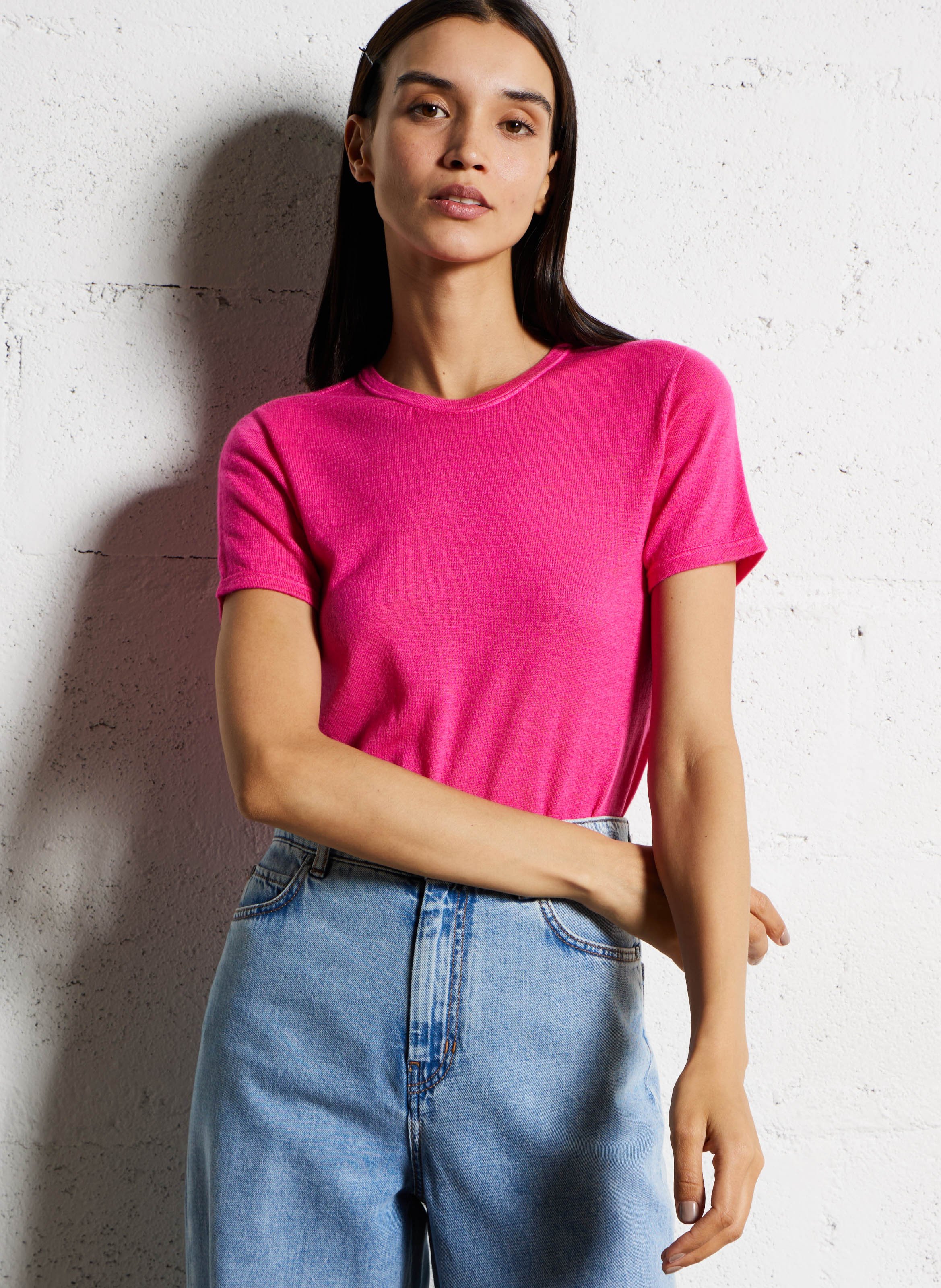 Pull manches courtes en cachemire MAJESTIC FILATURES