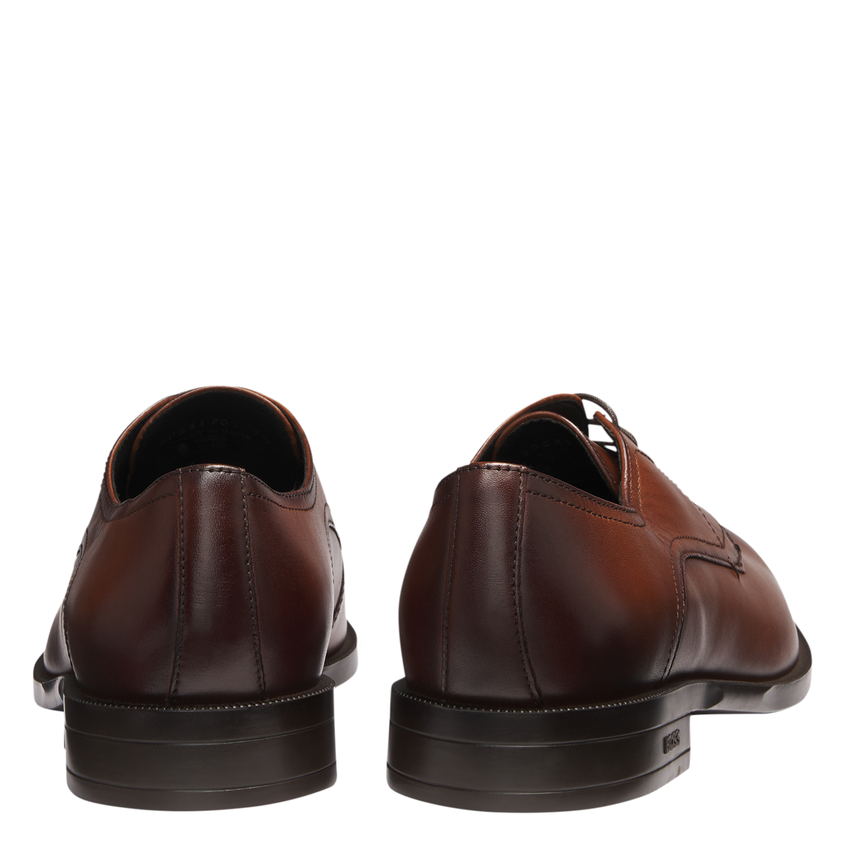 Chaussures de villes à lacets en cuir BOSS Marron