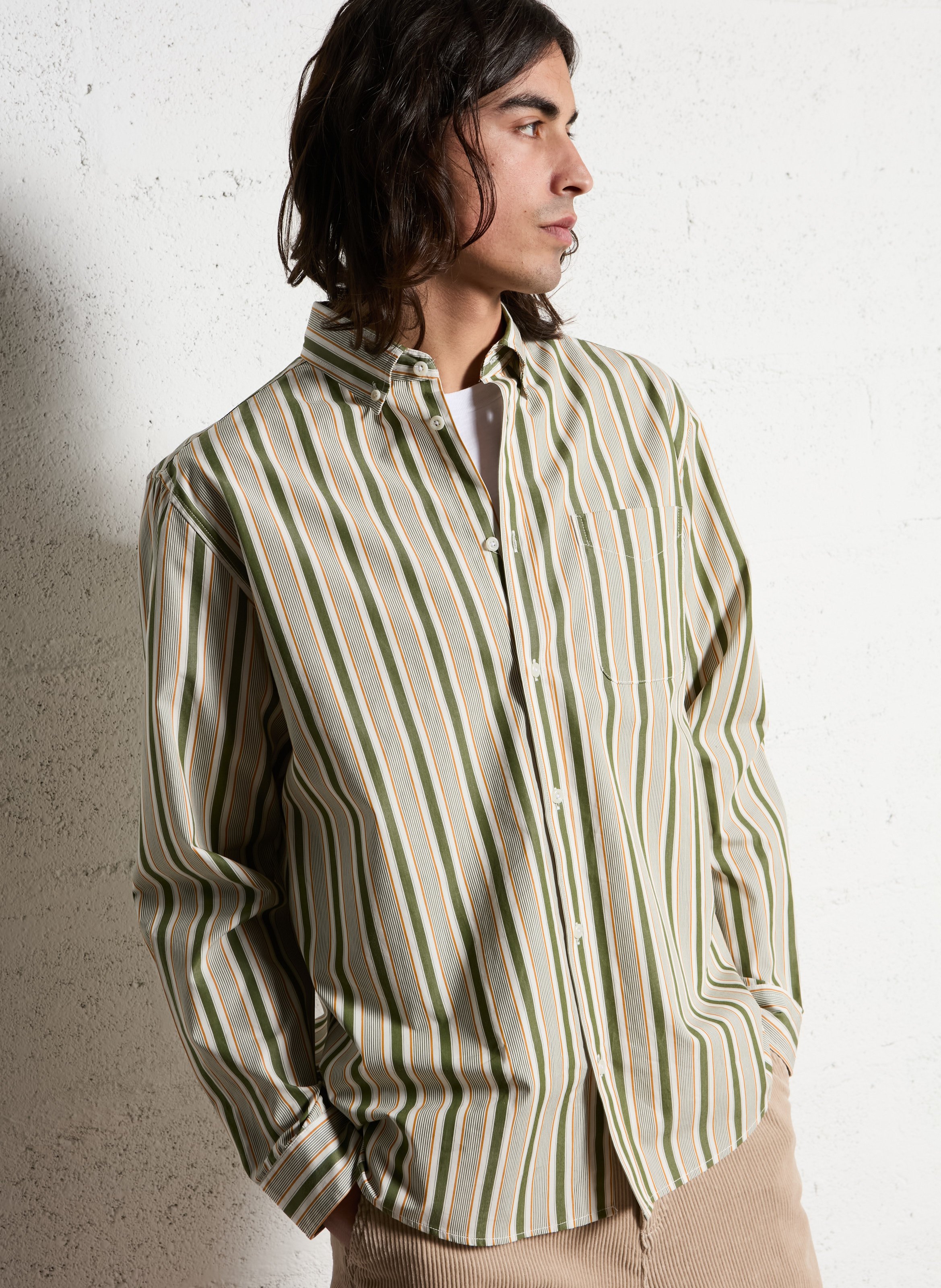 Rechte blouse van biologisch katoen met strepen LES DEUX Veelkleurig