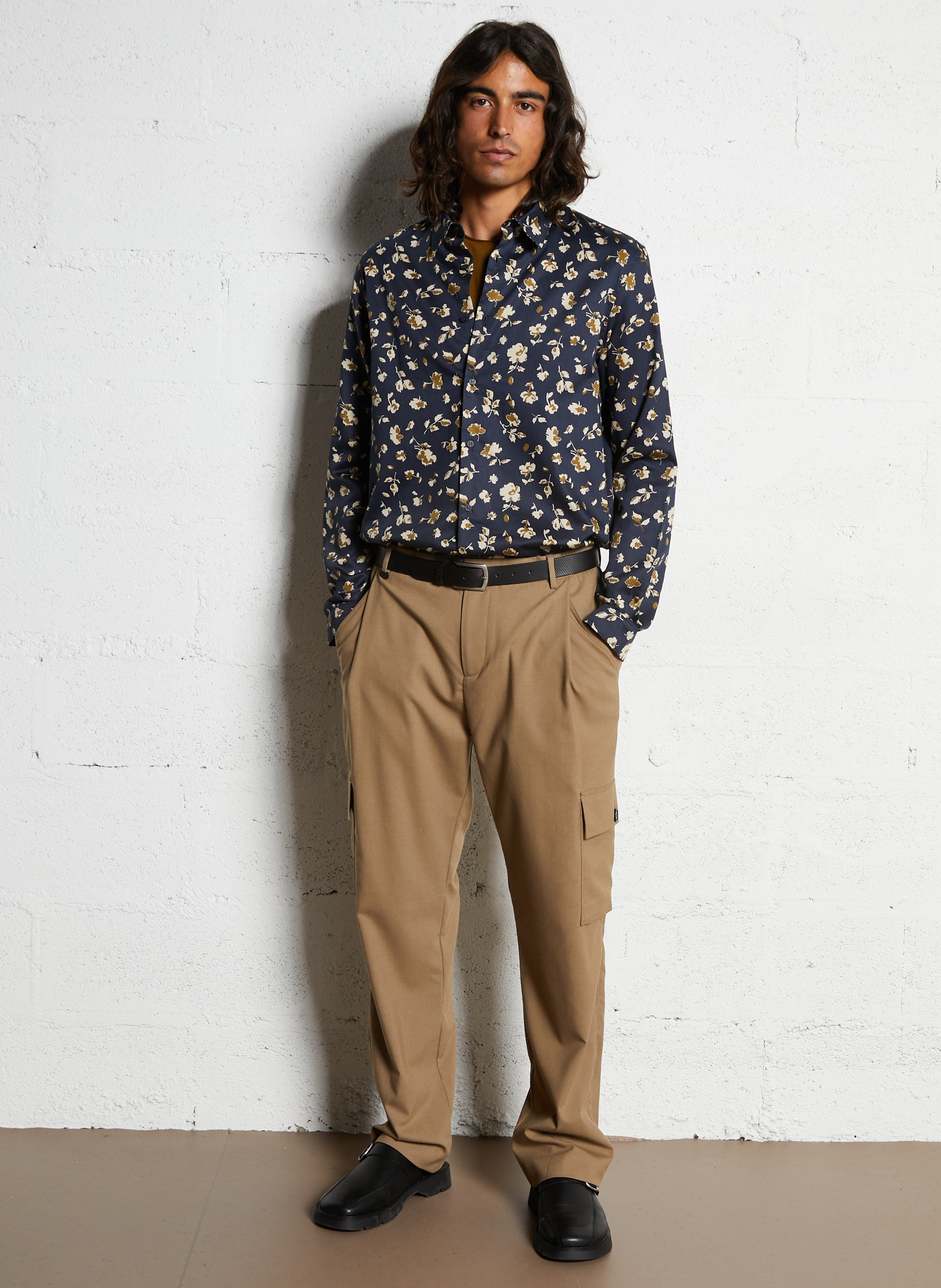 Gerade Bluse mit Blumenmuster und Knopfleiste IKKS Beige