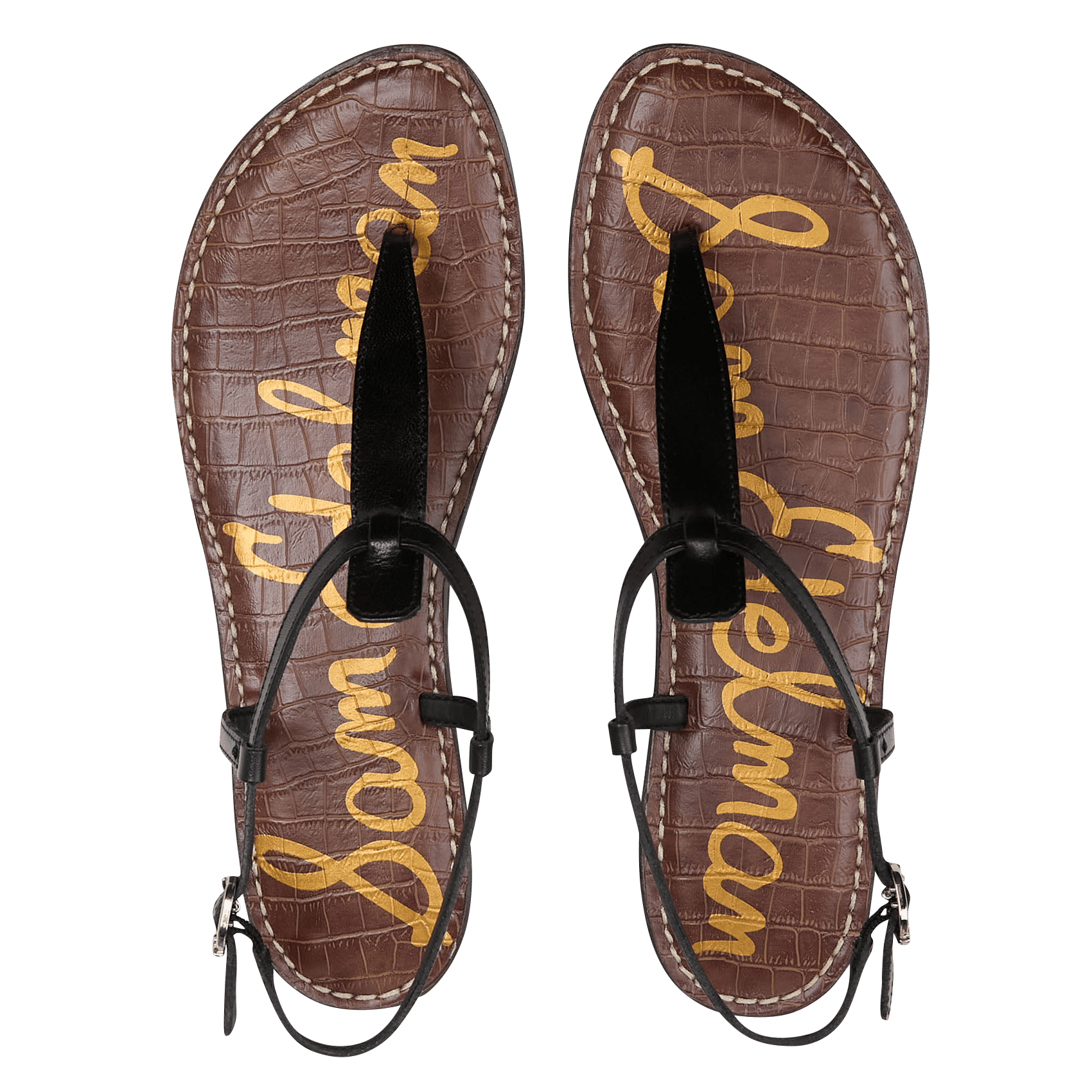 Aouda flat leather sandals SAM EDELMAN Black