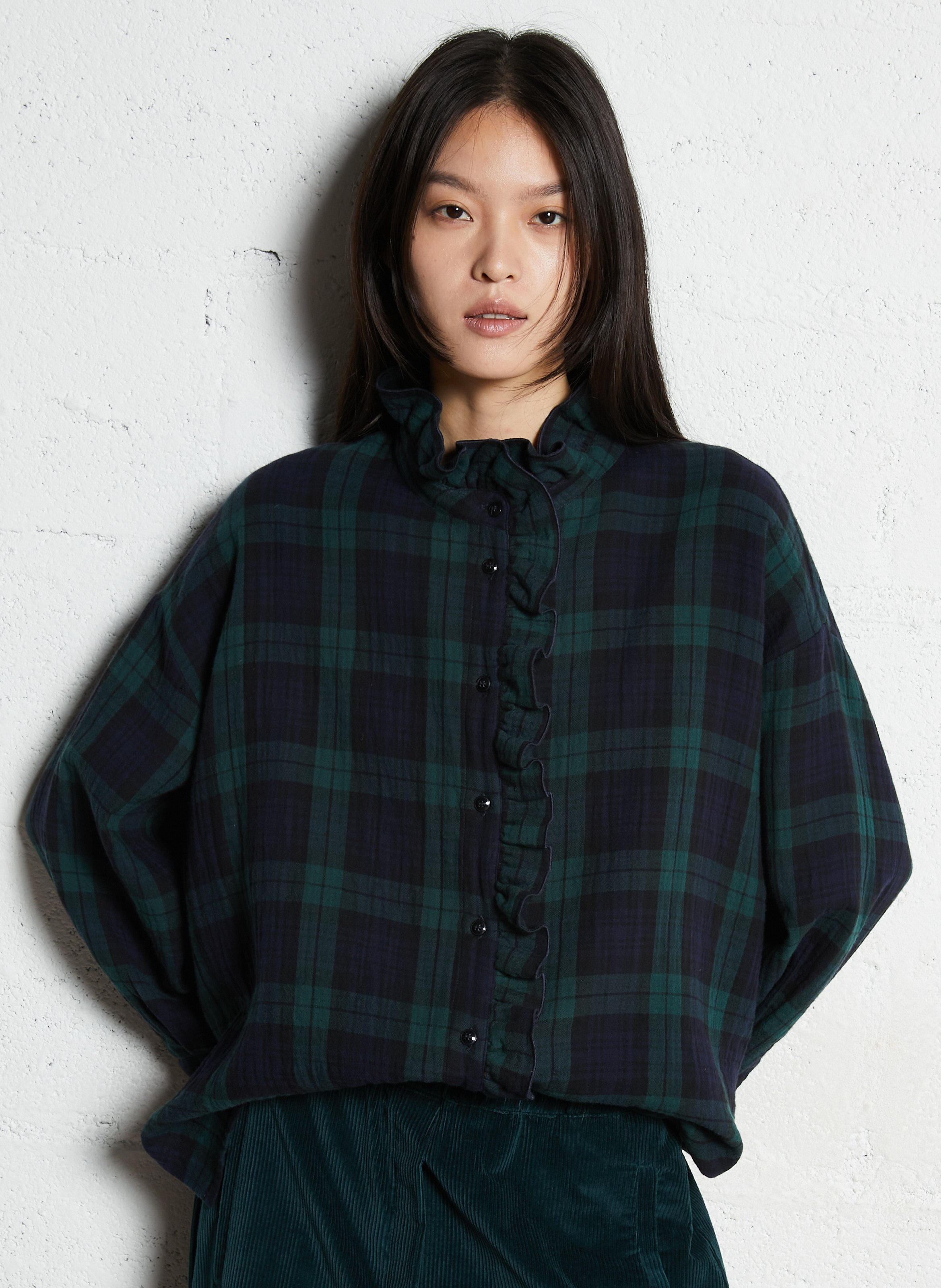 Oversized blouse van katoen met print SUZIE WINKLE Blauw