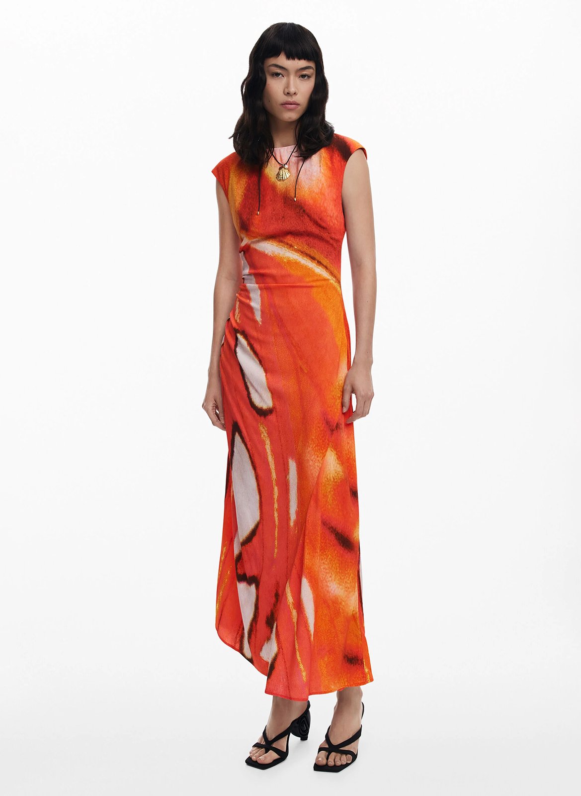 Robe longue imprimée  DESIGUAL Orange