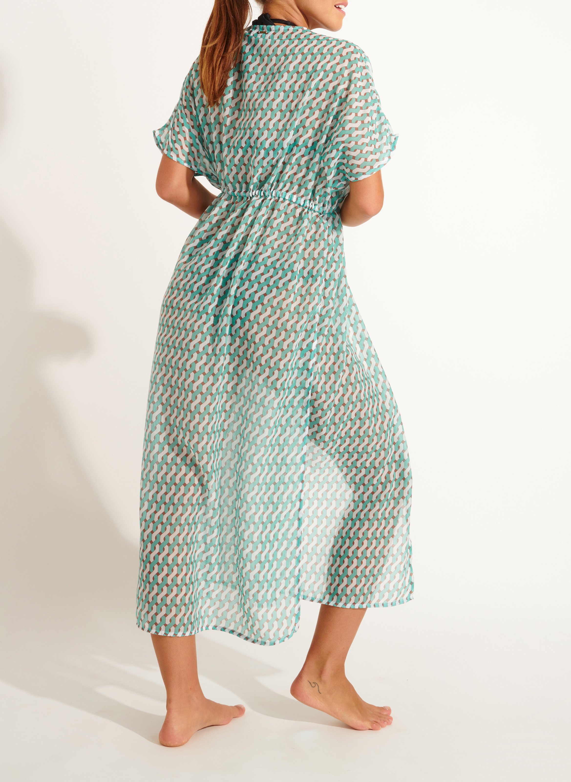 Printed beach tunic LIVIA Green