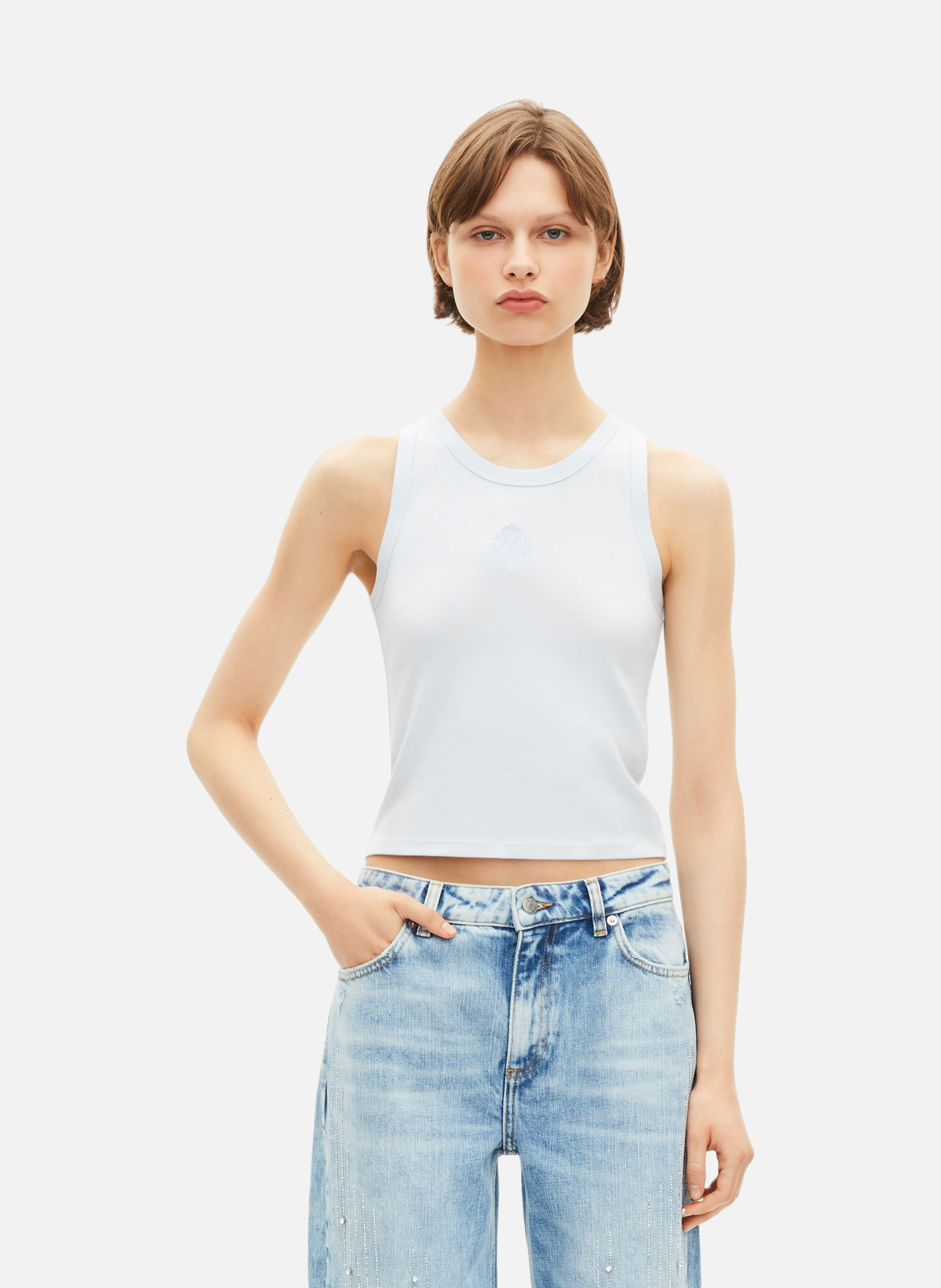 Tank top with crest THE KOOPLES Blue